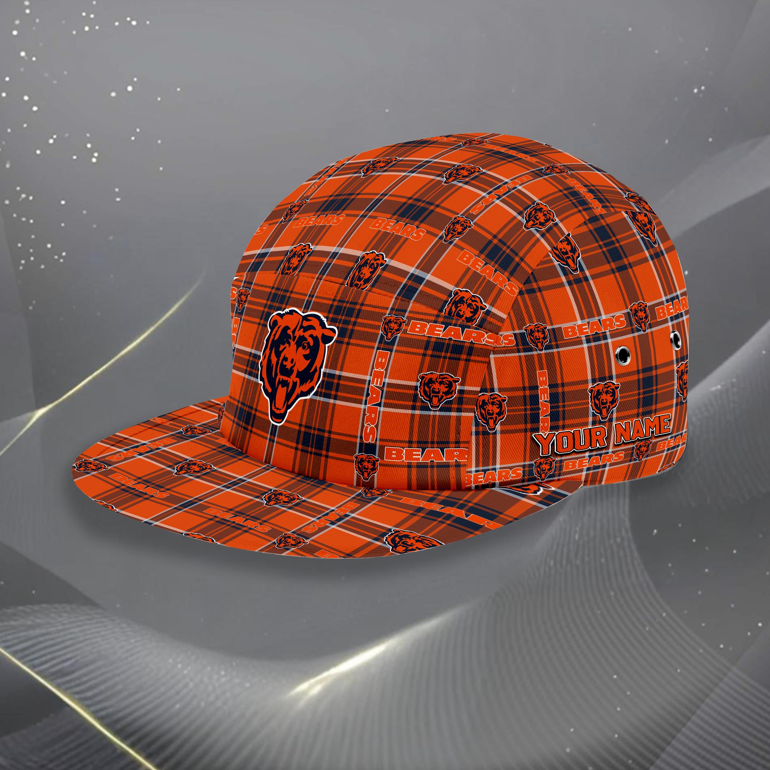 Chicago Bears Five Panel Cap Custom Your Name, Sport Five Panel Cap, Gifts For Fan EHIVM-06192605N