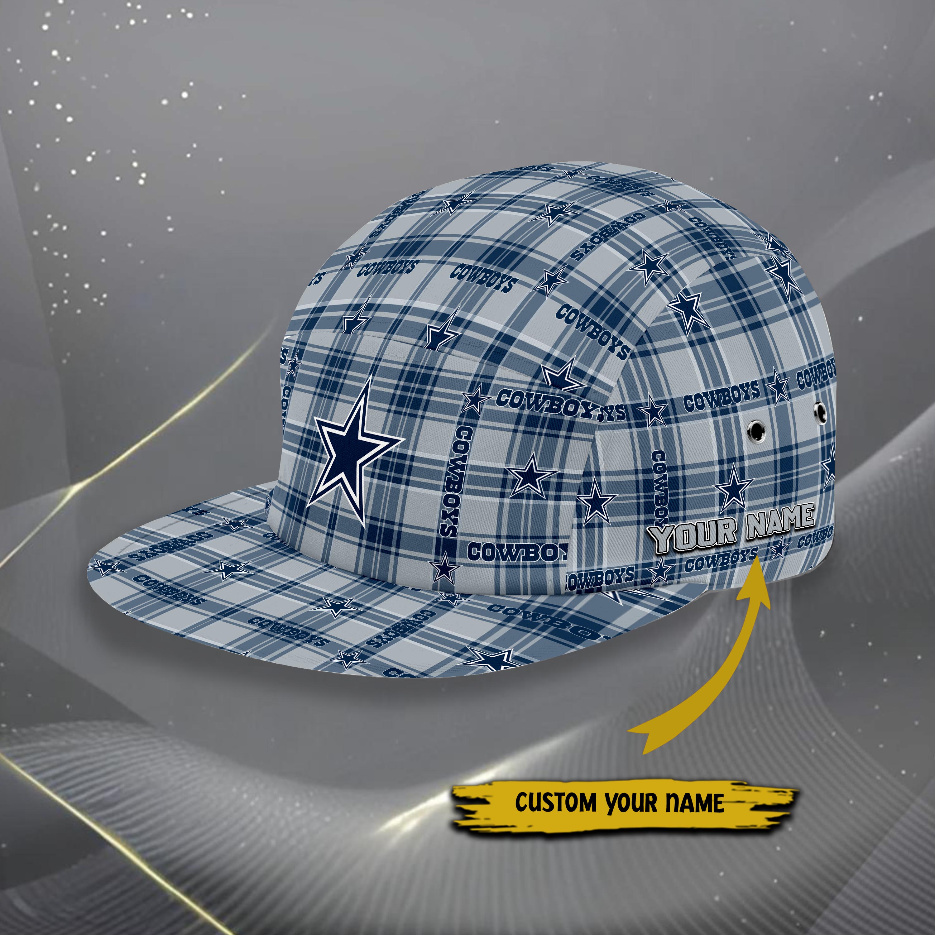 Alternative view of Dallas Cowboys Five Panel Cap Custom Your Name, Sport Five Panel Cap, Gifts For Fan EHIVM-06192605N