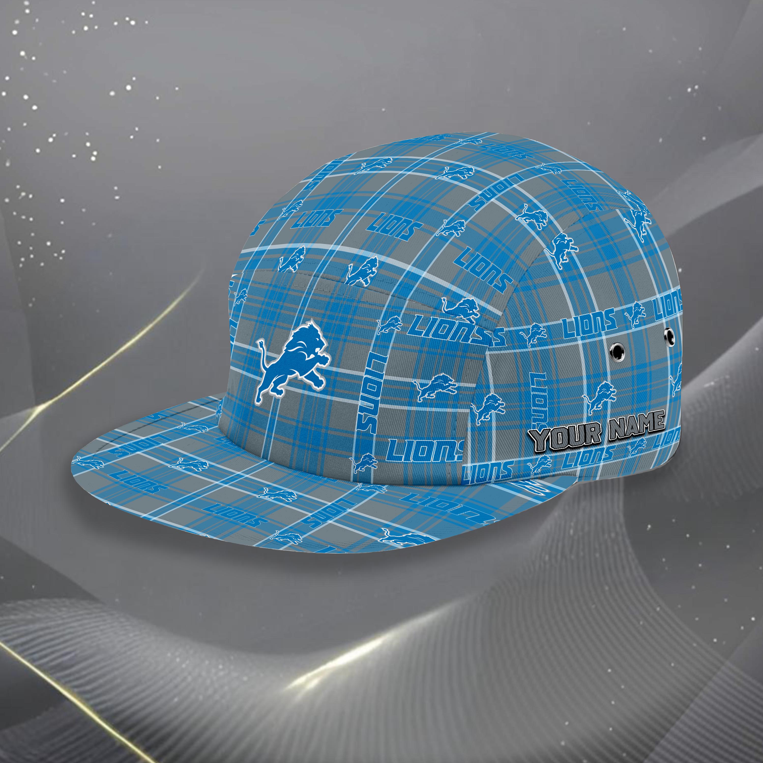 Detroit Lions Five Panel Cap Custom Your Name, Sport Five Panel Cap, Gifts For Fan EHIVM-06192605N