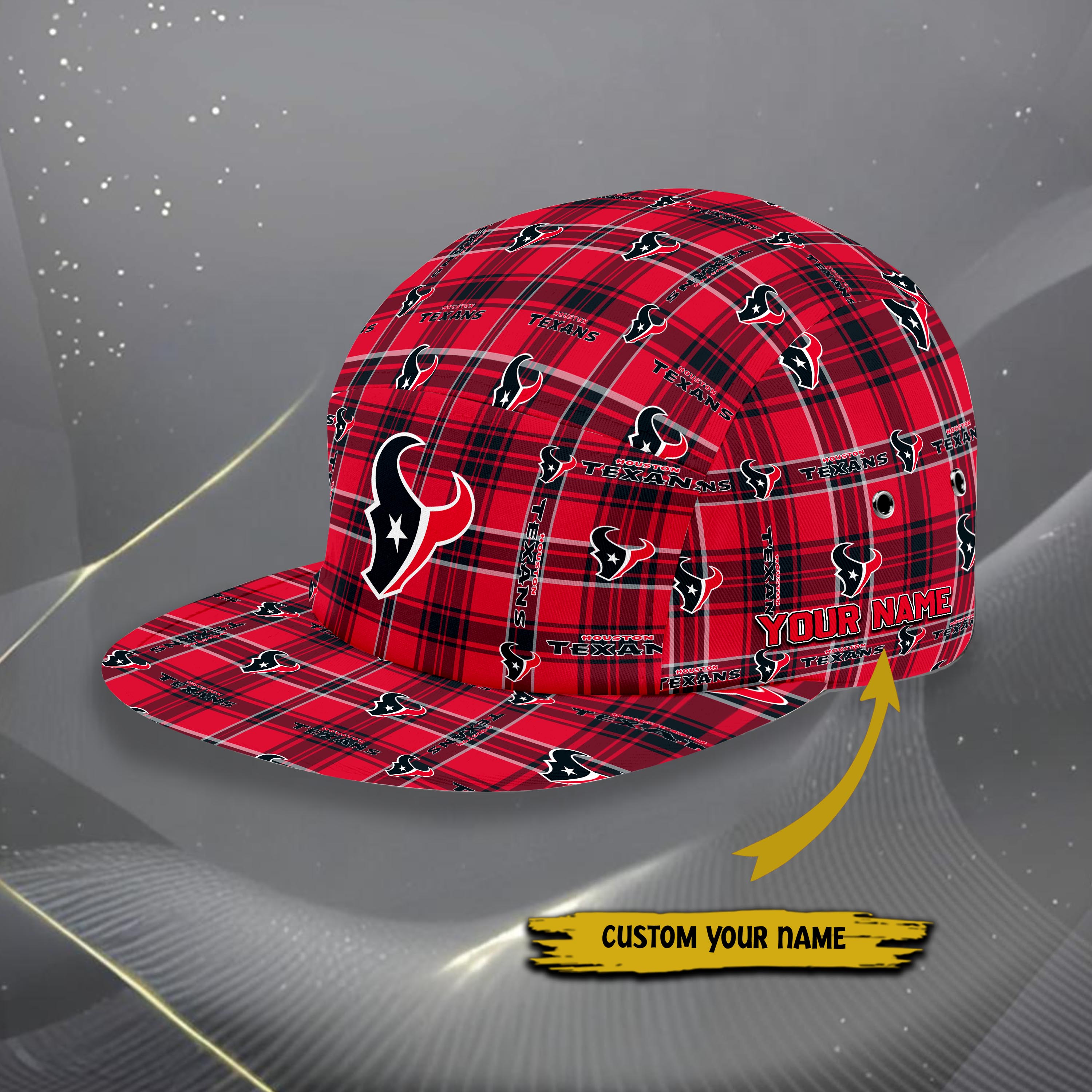 Alternative view of Houston Texans Five Panel Cap Custom Your Name, Sport Five Panel Cap, Gifts For Fan EHIVM-06192605N