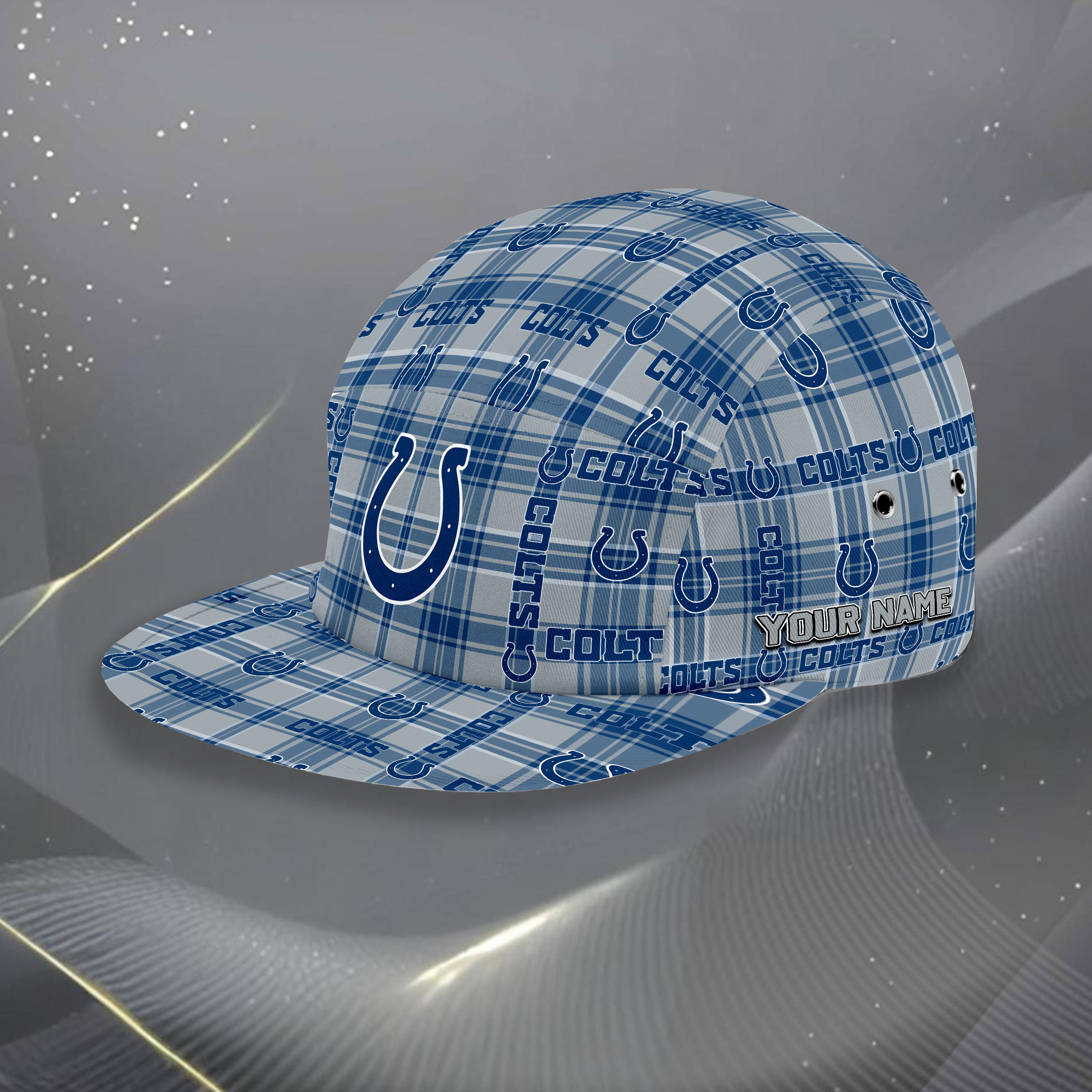 Indianapolis Colts Five Panel Cap Custom Your Name, Sport Five Panel Cap, Gifts For Fan EHIVM-06192605N