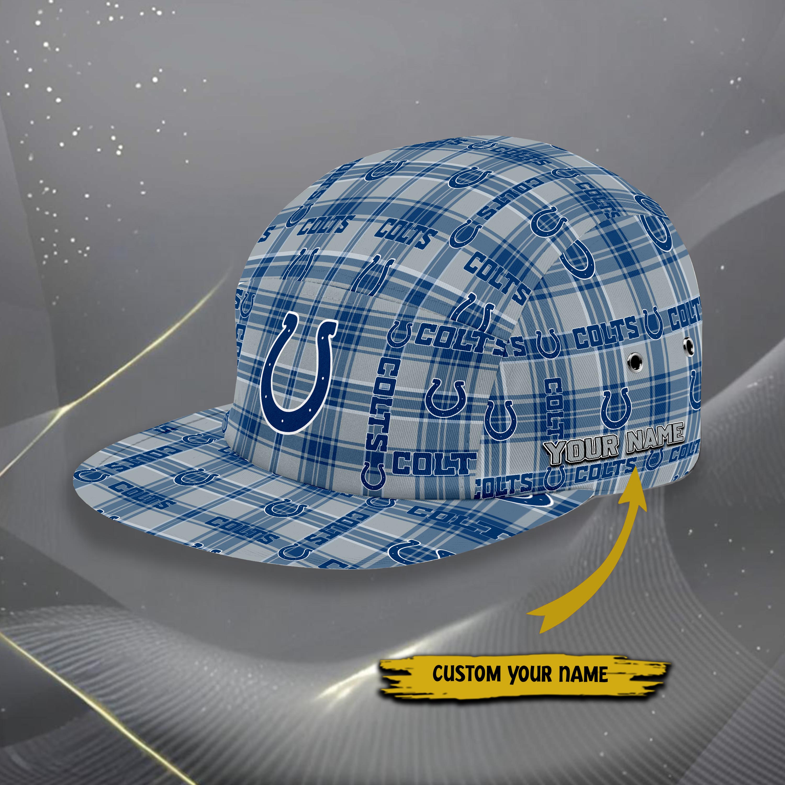 Alternative view of Indianapolis Colts Five Panel Cap Custom Your Name, Sport Five Panel Cap, Gifts For Fan EHIVM-06192605N