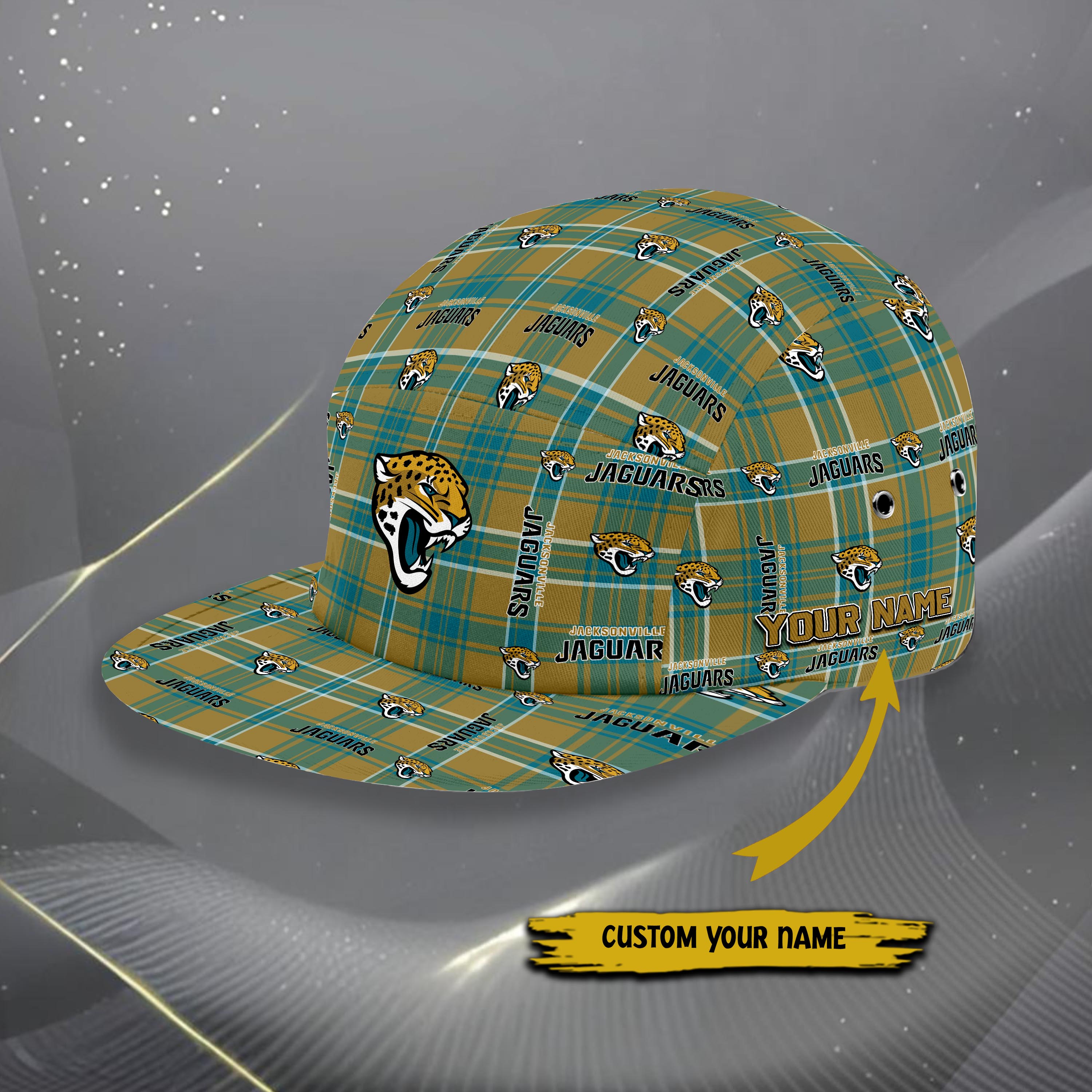 Alternative view of Jacksonville Jaguars Five Panel Cap Custom Your Name, Sport Five Panel Cap, Gifts For Fan EHIVM-06192605N