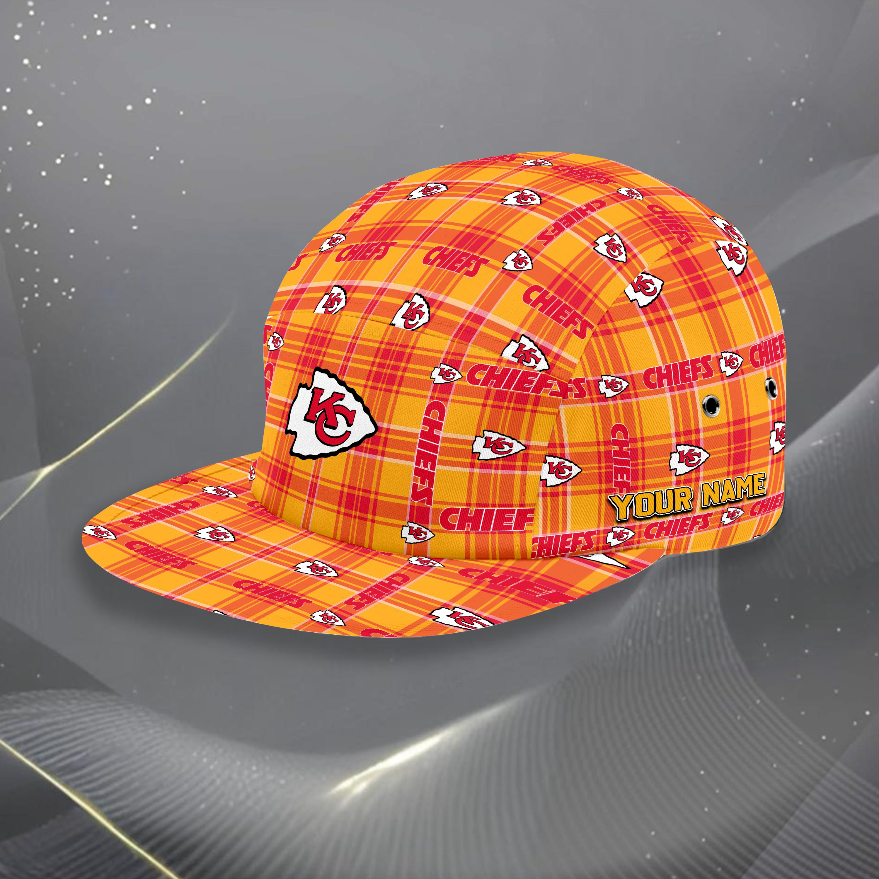 Kansas City Chiefs Five Panel Cap Custom Your Name, Sport Five Panel Cap, Gifts For Fan EHIVM-06192605N