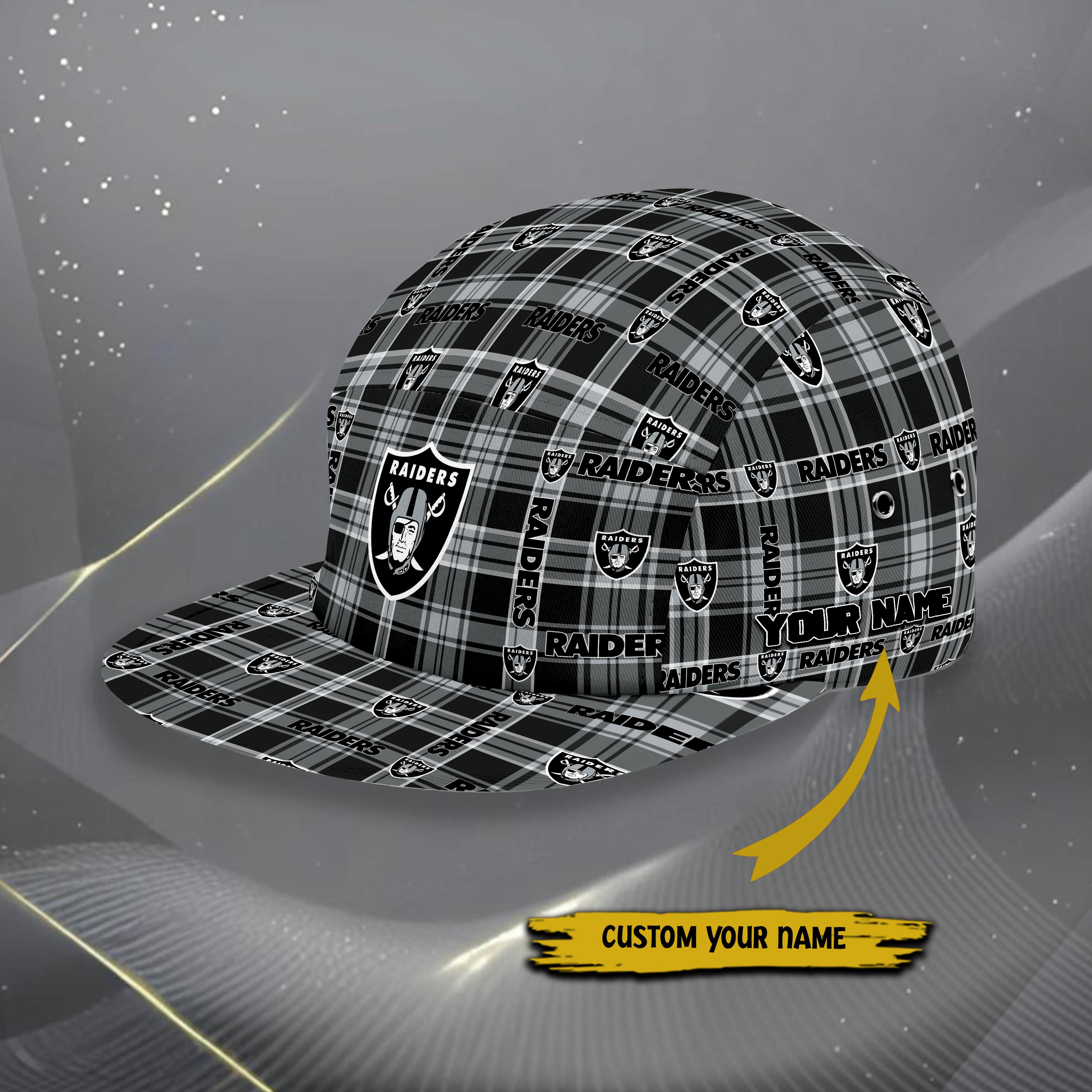 Alternative view of Las Vegas Raiders Five Panel Cap Custom Your Name, Sport Five Panel Cap, Gifts For Fan EHIVM-06192605N