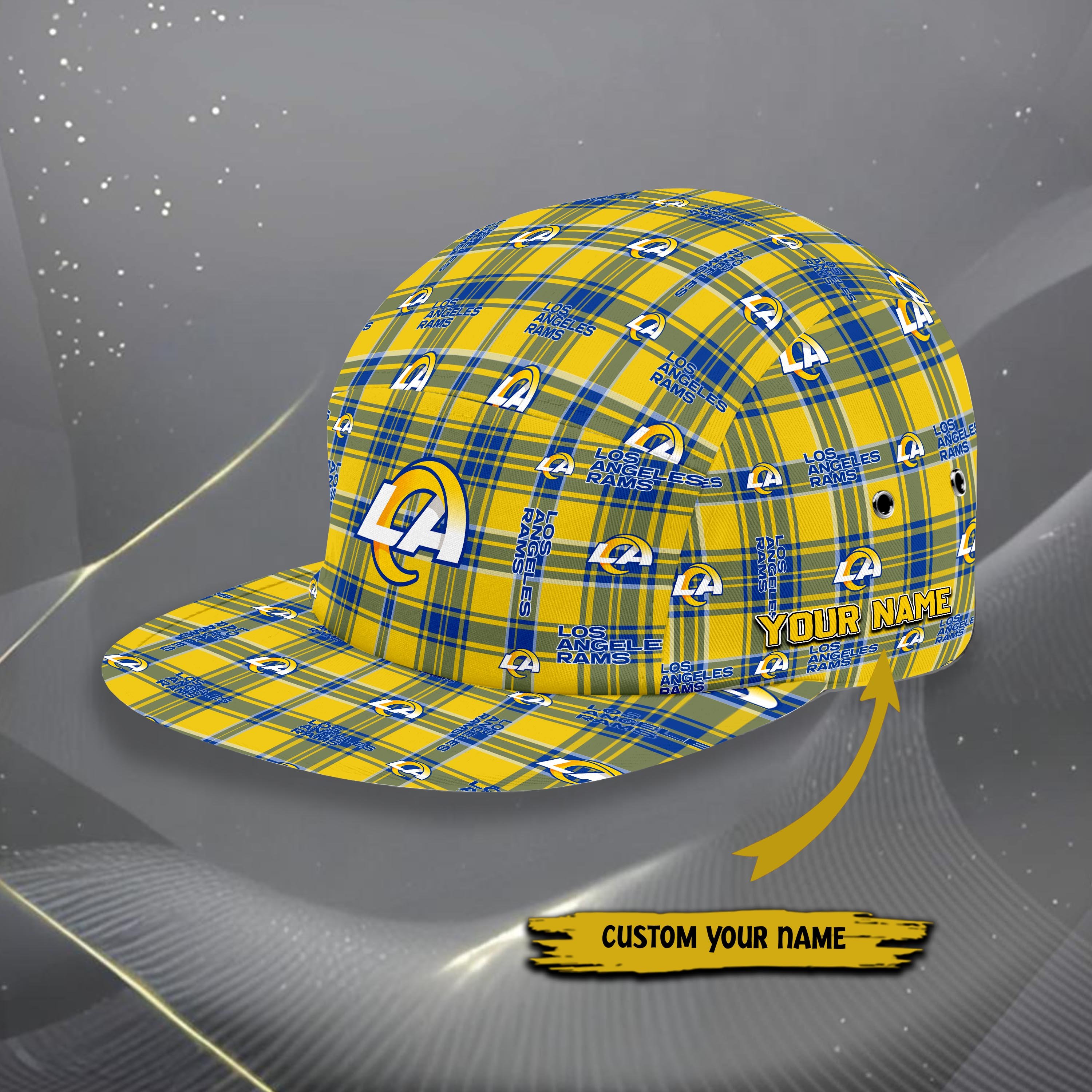 Alternative view of Los Angeles Rams Five Panel Cap Custom Your Name, Sport Five Panel Cap, Gifts For Fan EHIVM-06192605N