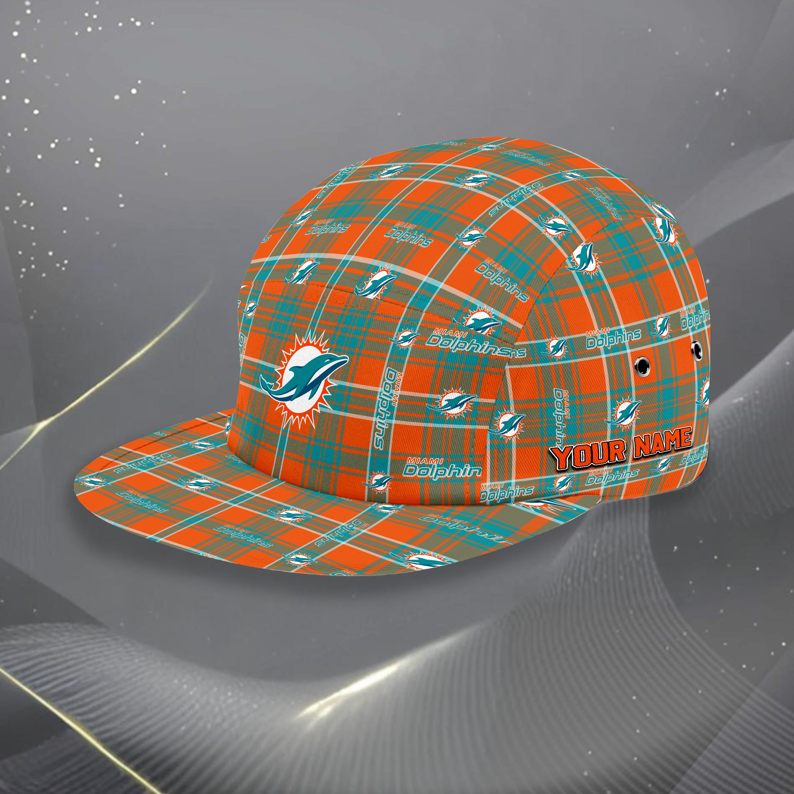 Miami Dolphins Five Panel Cap Custom Your Name, Sport Five Panel Cap, Gifts For Fan EHIVM-06192605N