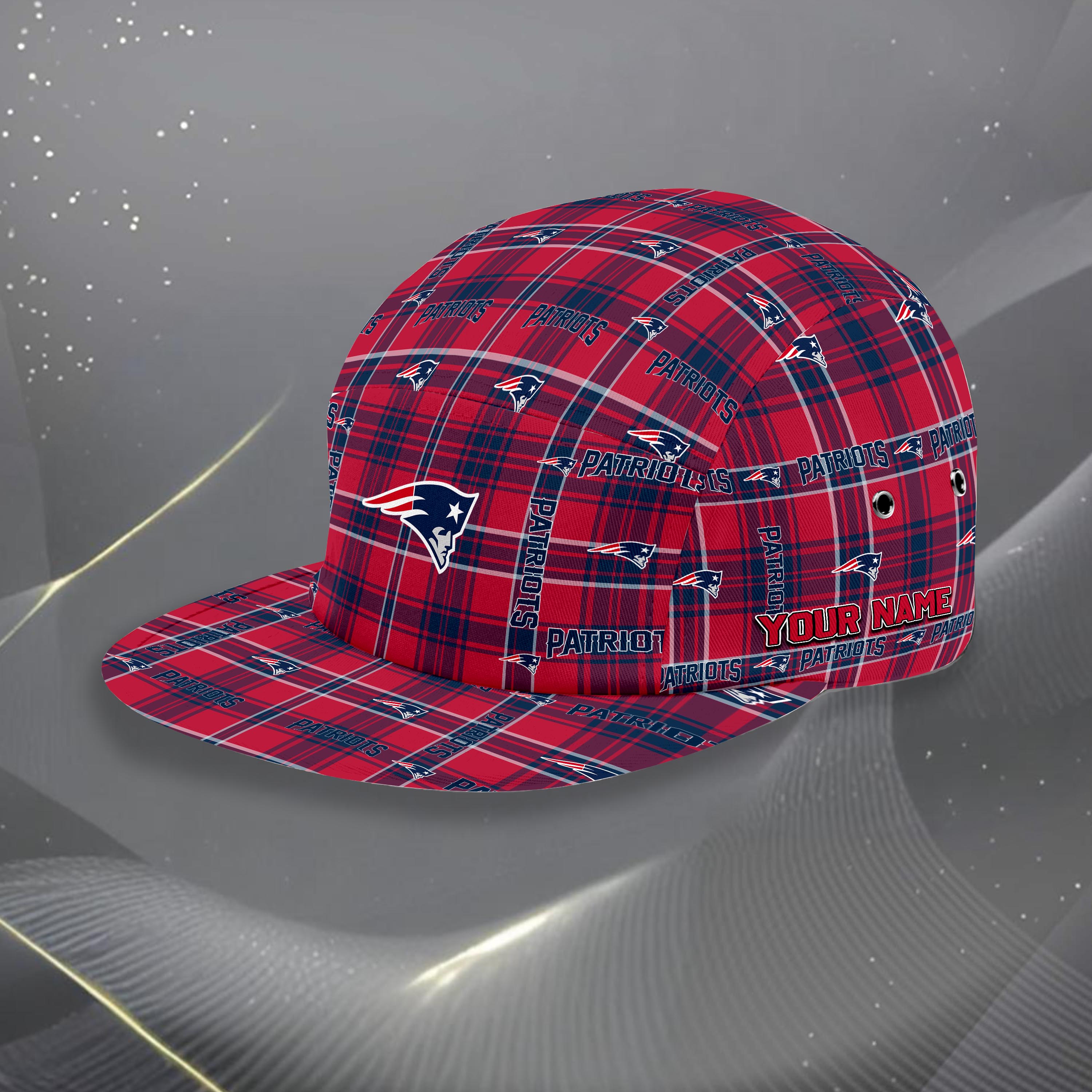 New England Patriots Five Panel Cap Custom Your Name, Sport Five Panel Cap, Gifts For Fan EHIVM-06192605N