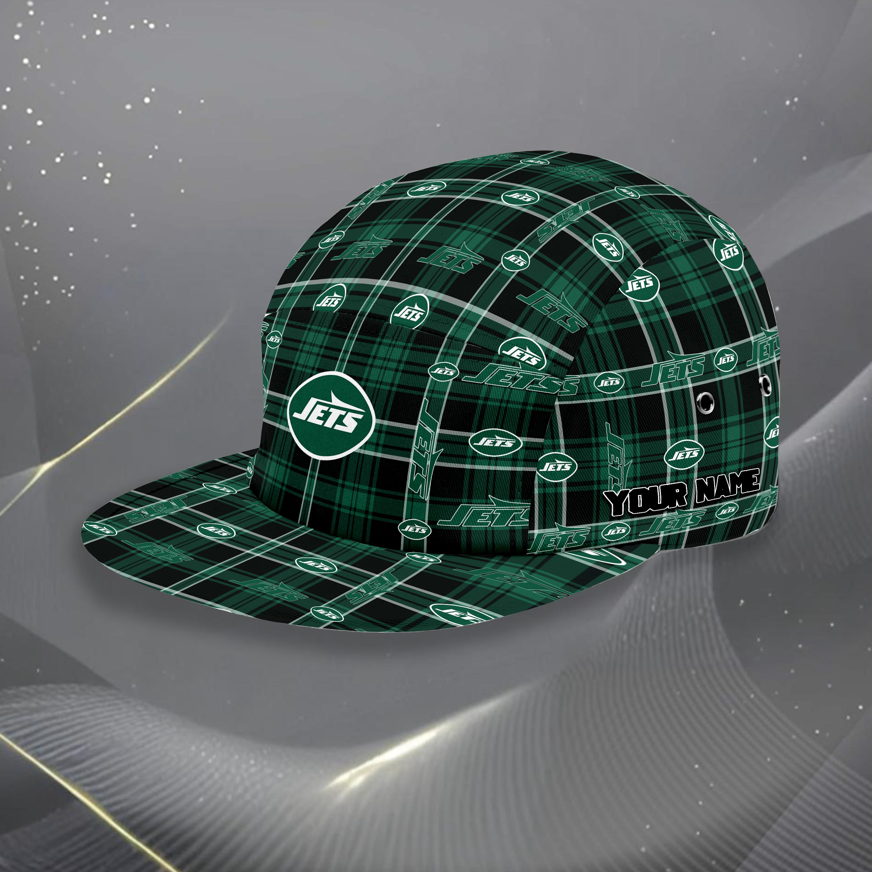 New York Jets Five Panel Cap Custom Your Name, Sport Five Panel Cap, Gifts For Fan EHIVM-06192605N