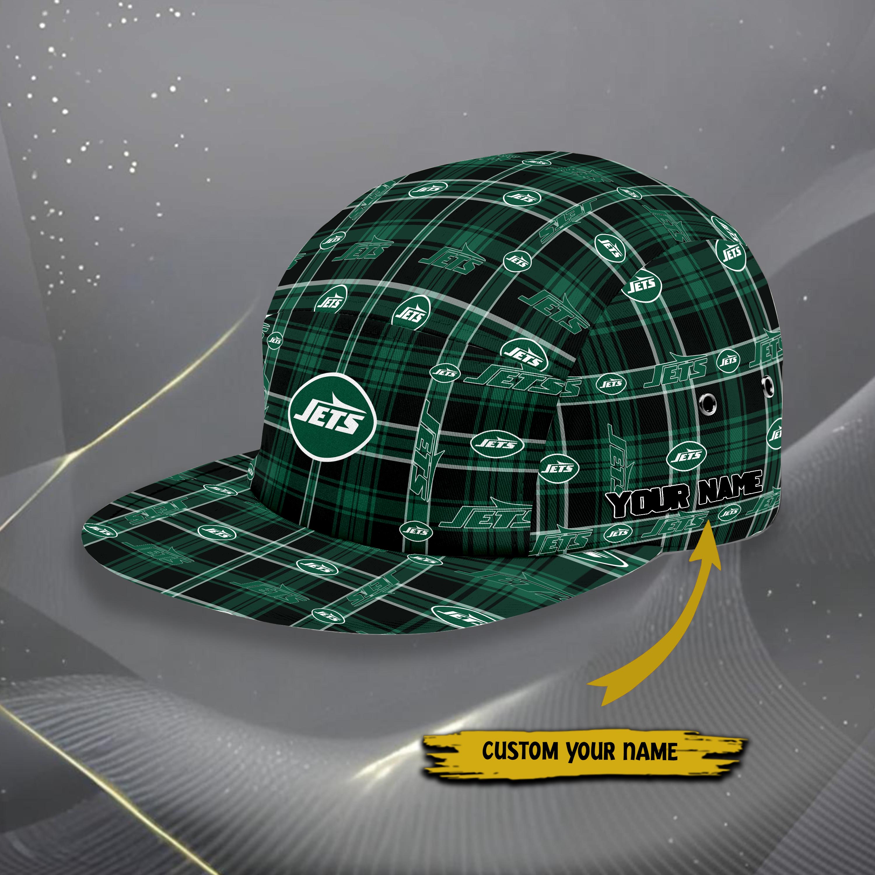 Alternative view of New York Jets Five Panel Cap Custom Your Name, Sport Five Panel Cap, Gifts For Fan EHIVM-06192605N