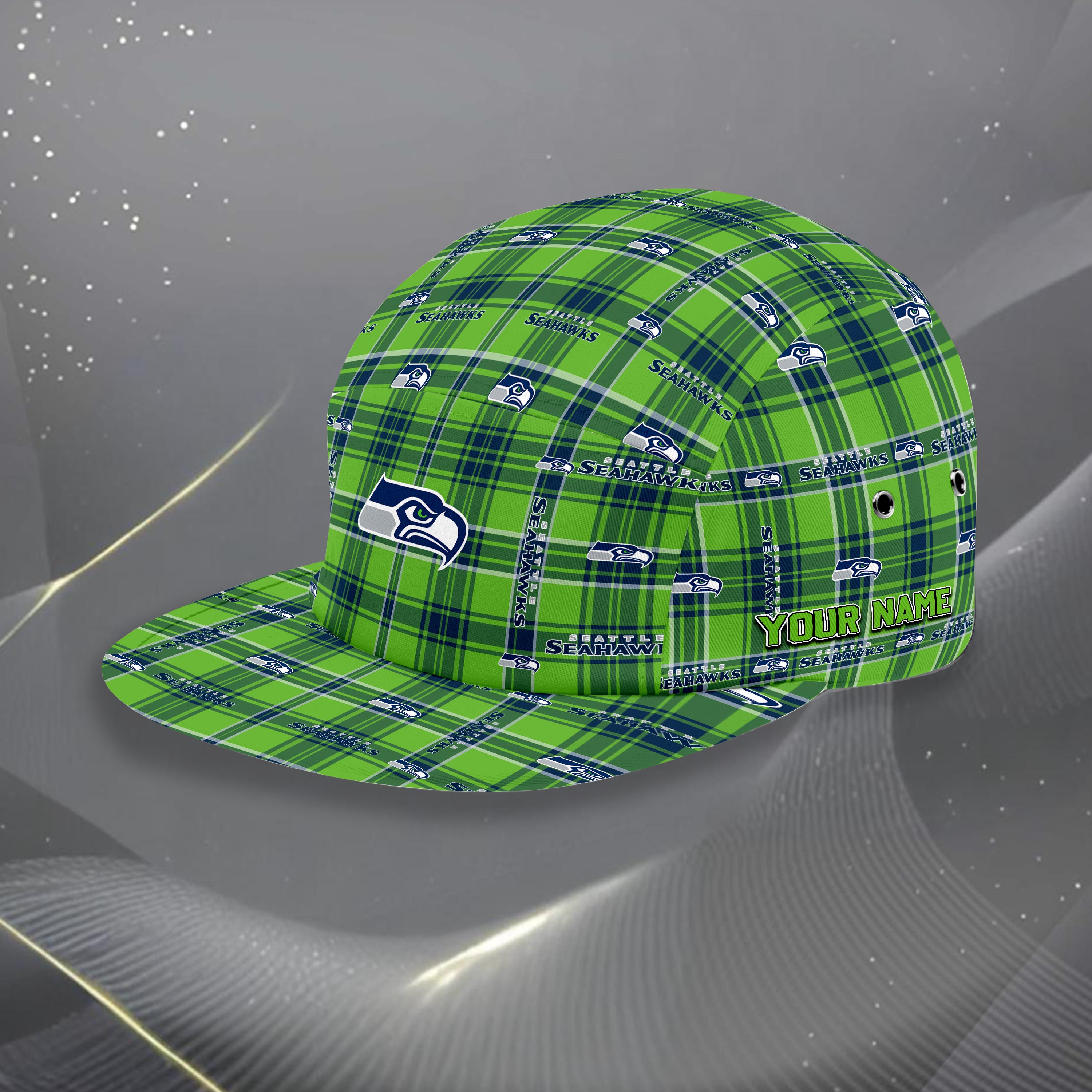 Seattle Seahawks Five Panel Cap Custom Your Name, Sport Five Panel Cap, Gifts For Fan EHIVM-06192605N