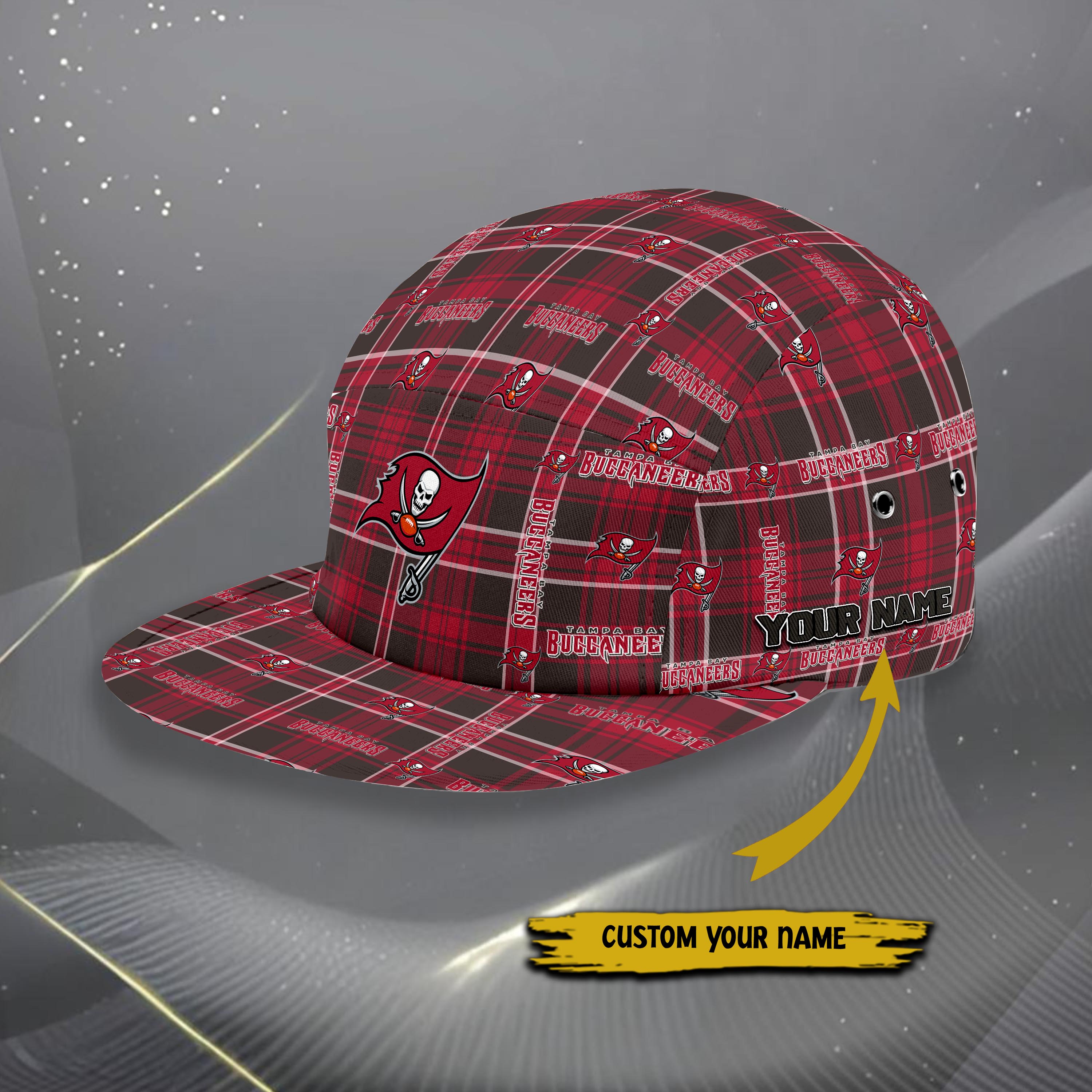 Alternative view of Tampa Bay Buccaneers Five Panel Cap Custom Your Name, Sport Five Panel Cap, Gifts For Fan EHIVM-06192605N