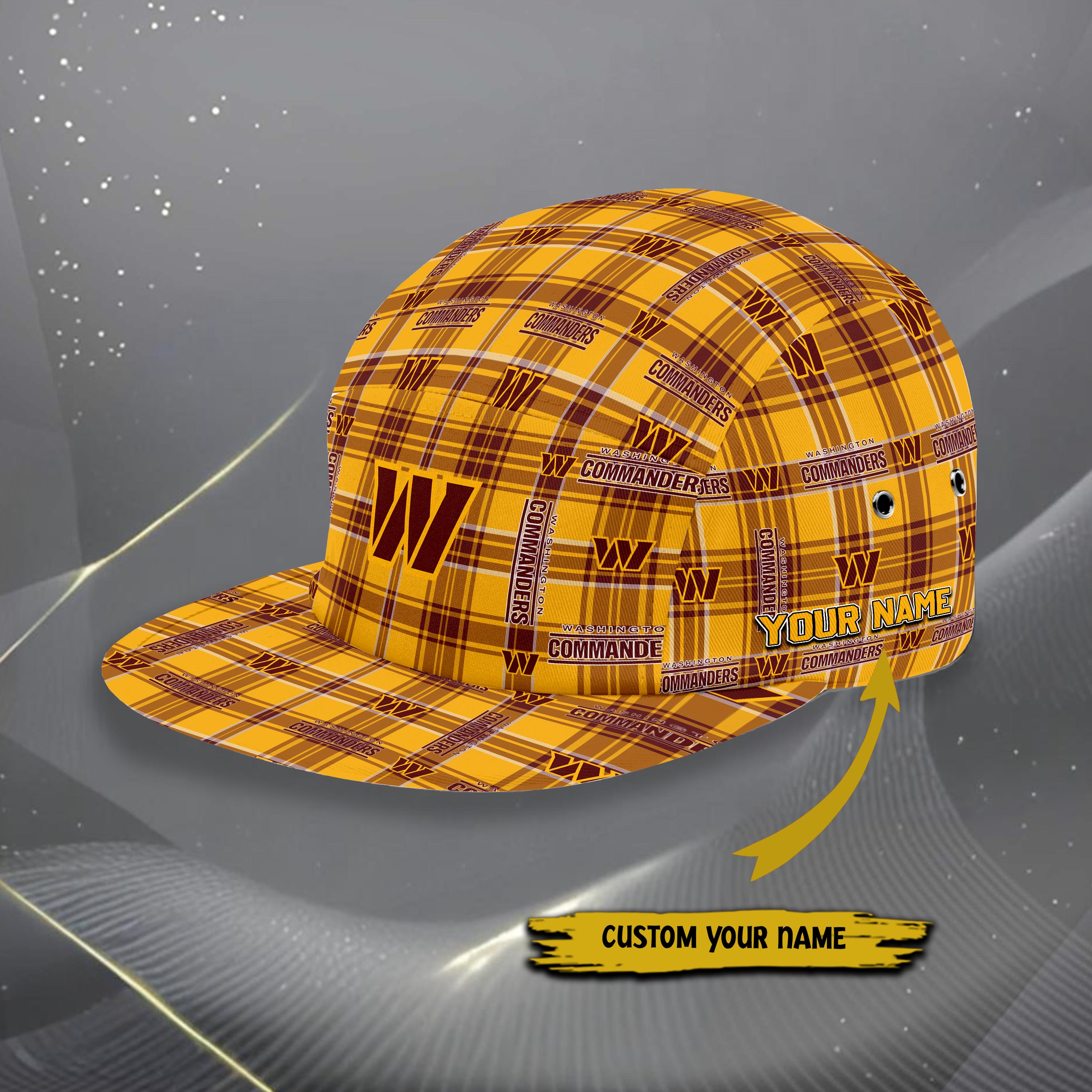 Alternative view of Washington Commanders Five Panel Cap Custom Your Name, Sport Five Panel Cap, Gifts For Fan EHIVM-06192605N