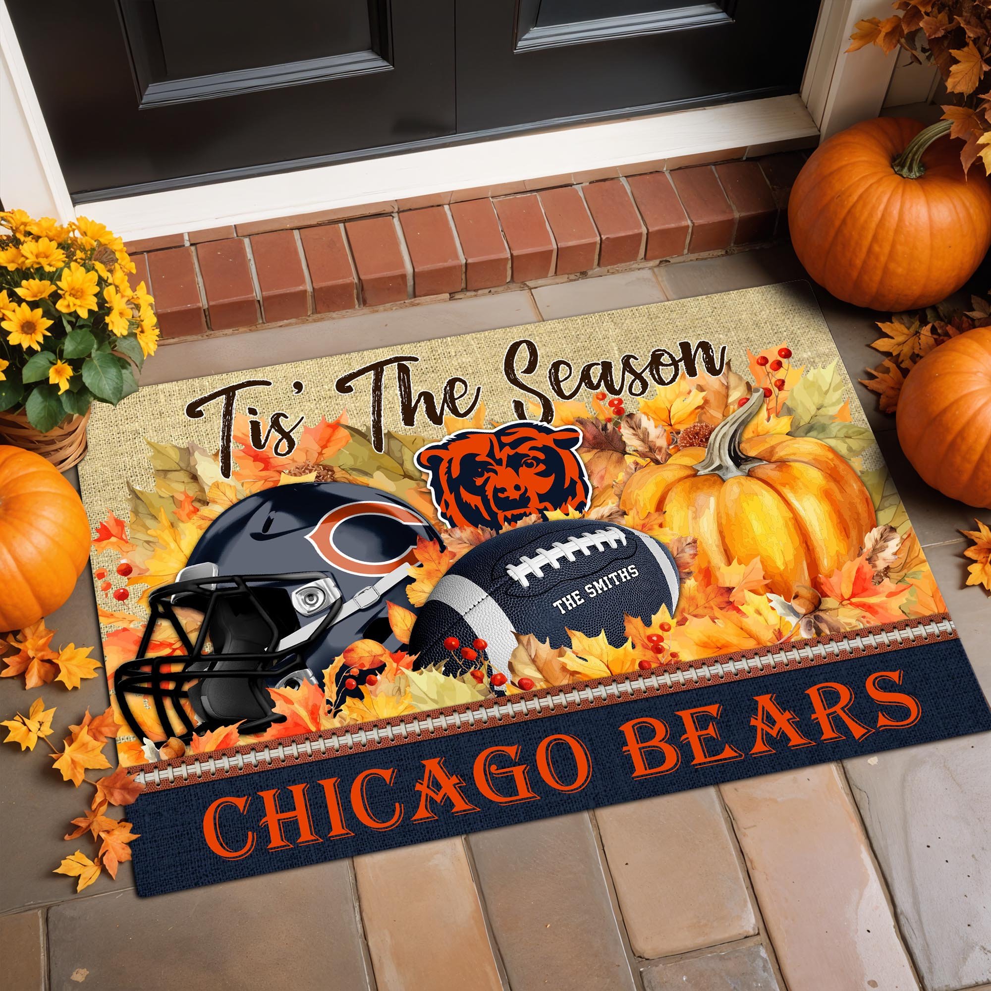Chicago Bears Doormat Custom Your Family Name And Choose Your Quotes, Sport Doormat, Sport Gifts For Fan EHIVM-07022666N