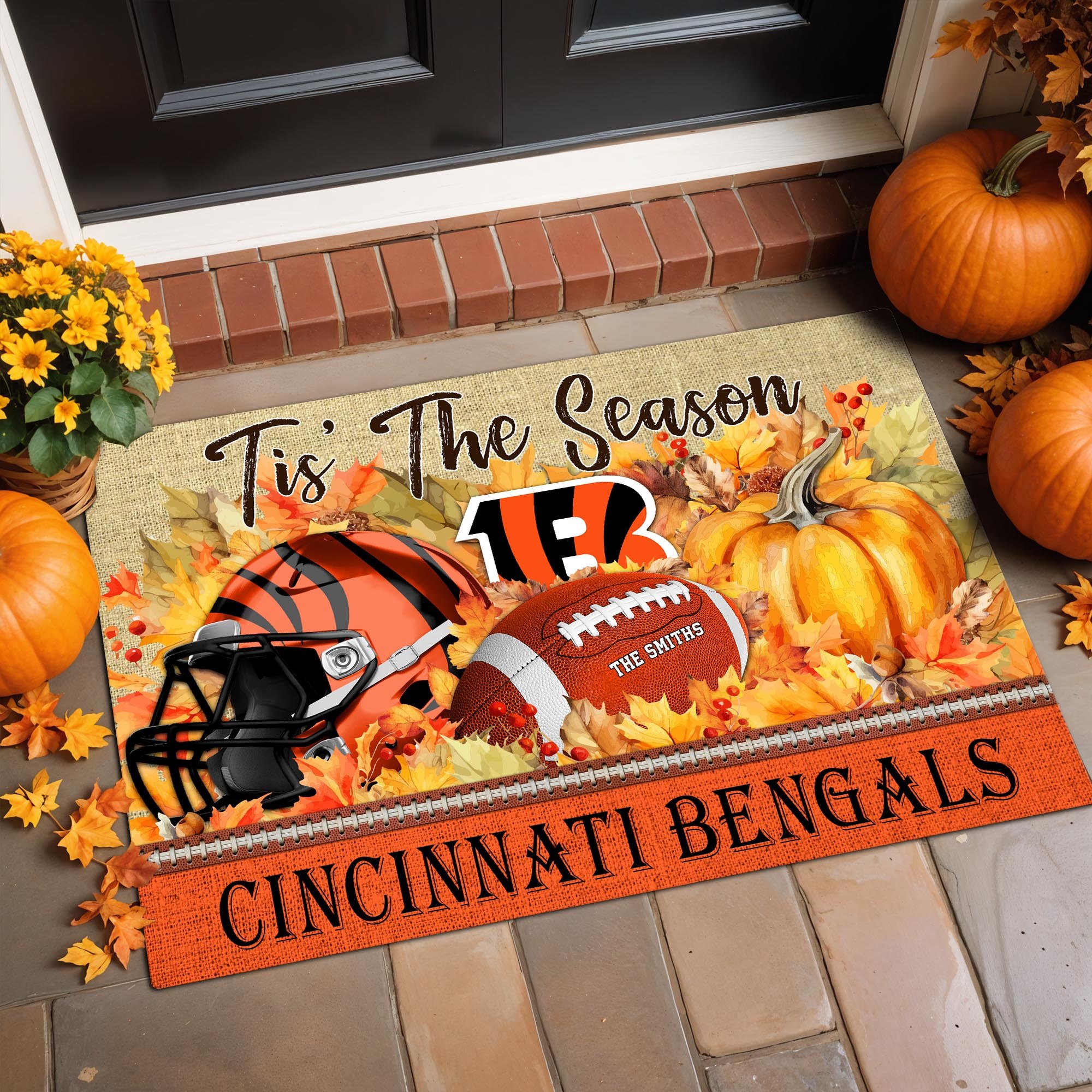 Cincinnati Bengals Doormat Custom Your Family Name And Choose Your Quotes, Sport Doormat, Sport Gifts For Fan EHIVM-07022666N