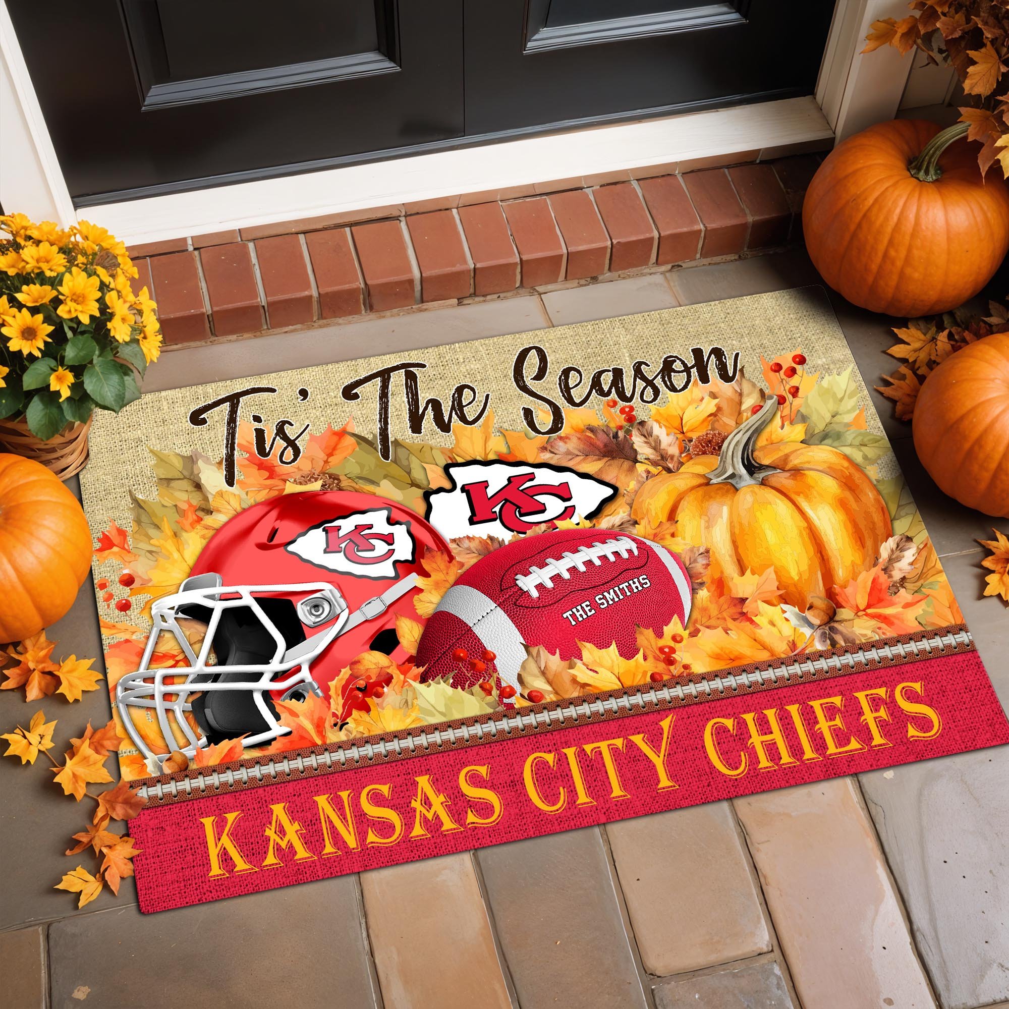 Kansas City Chiefs Doormat Custom Your Family Name And Choose Your Quotes, Sport Doormat, Sport Gifts For Fan EHIVM-07022666N