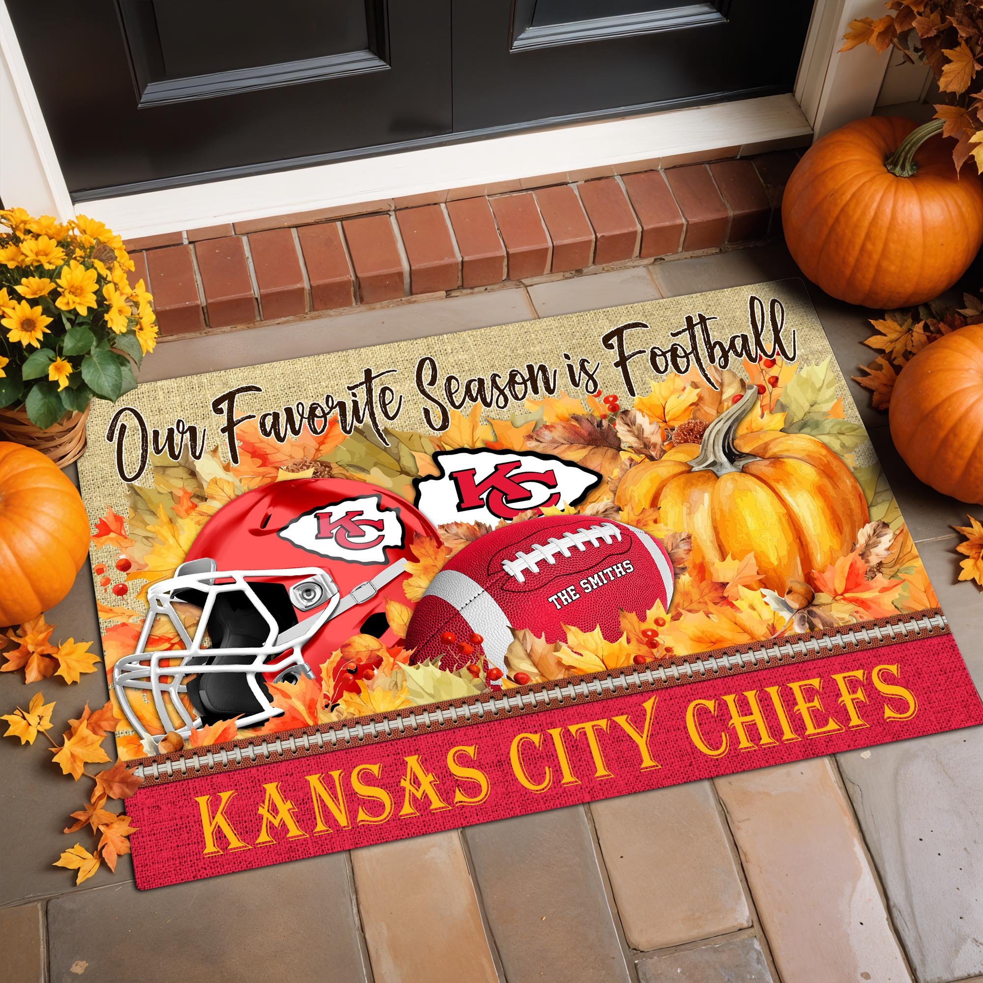 Alternative view of Kansas City Chiefs Doormat Custom Your Family Name And Choose Your Quotes, Sport Doormat, Sport Gifts For Fan EHIVM-07022666N