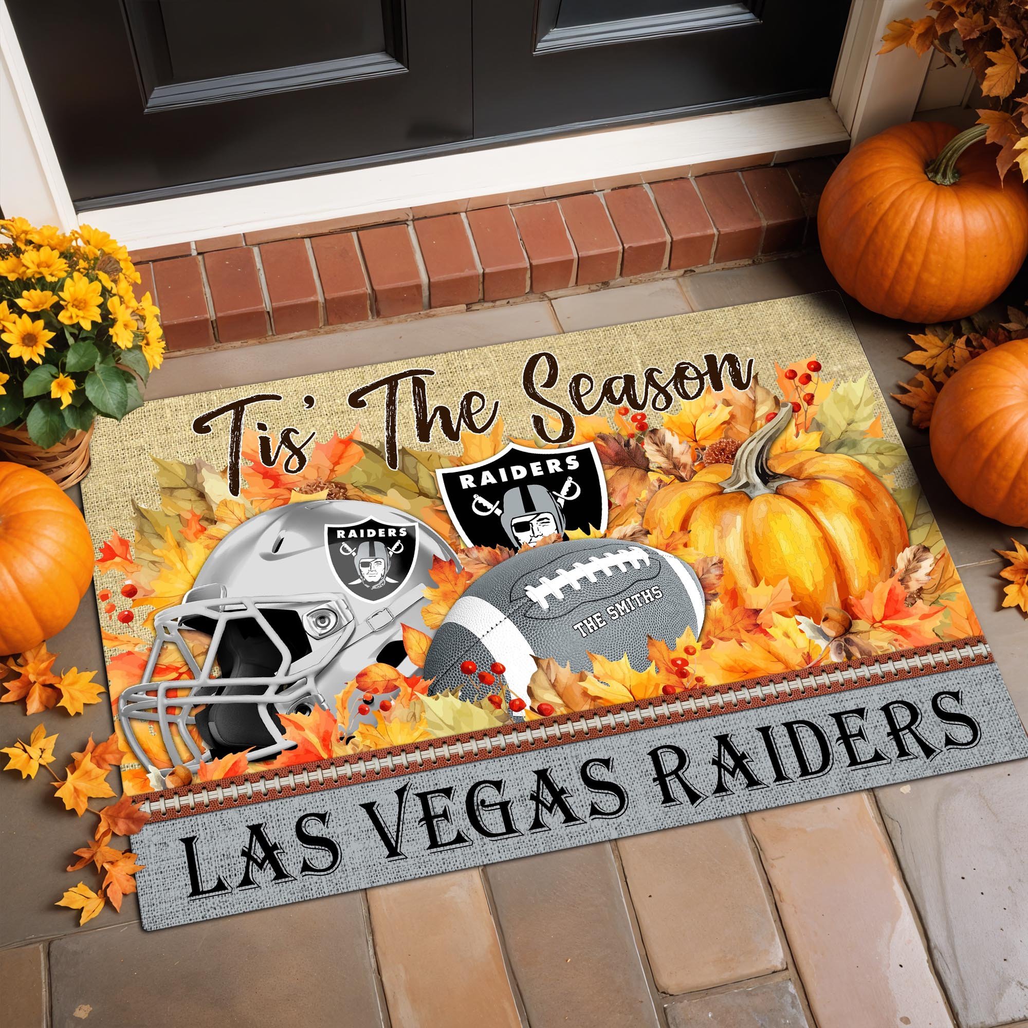 Las Vegas Raiders Doormat Custom Your Family Name And Choose Your Quotes, Sport Doormat, Sport Gifts For Fan EHIVM-07022666N