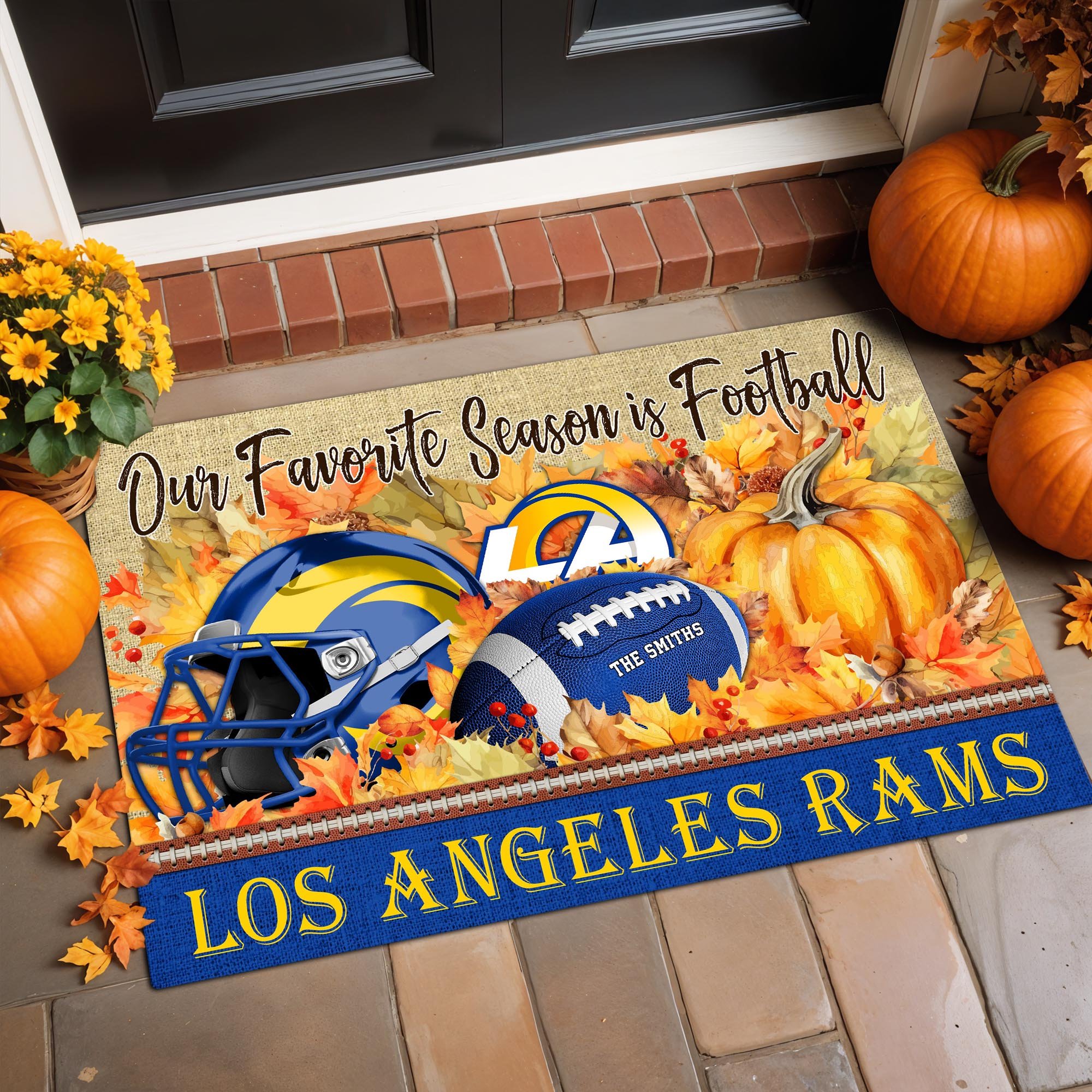 Alternative view of Los Angeles Rams Doormat Custom Your Family Name And Choose Your Quotes, Sport Doormat, Sport Gifts For Fan EHIVM-07022666N