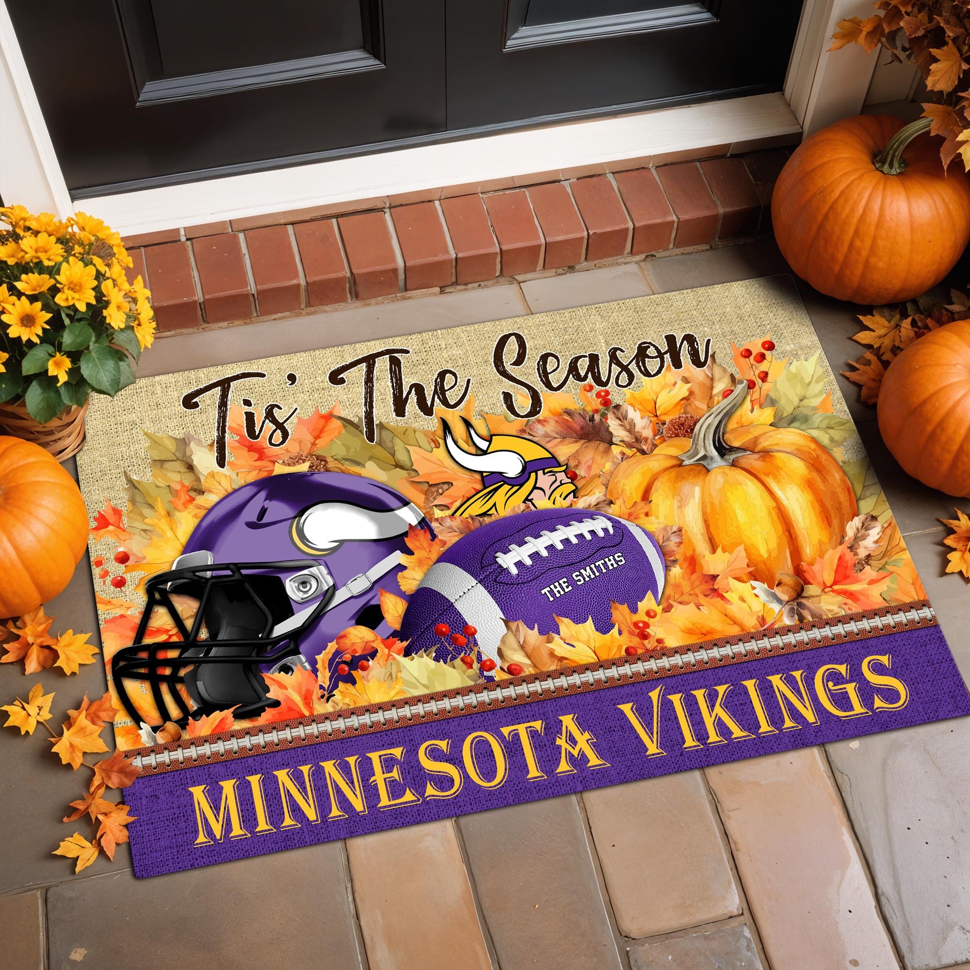 Minnesota Vikings Doormat Custom Your Family Name And Choose Your Quotes, Sport Doormat, Sport Gifts For Fan EHIVM-07022666N