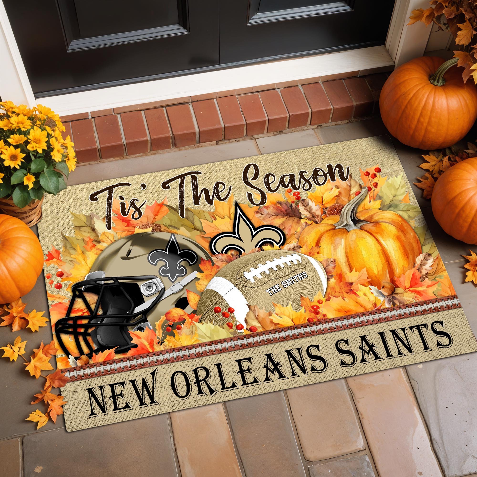 New Orleans Saints Doormat Custom Your Family Name And Choose Your Quotes, Sport Doormat, Sport Gifts For Fan EHIVM-07022666N