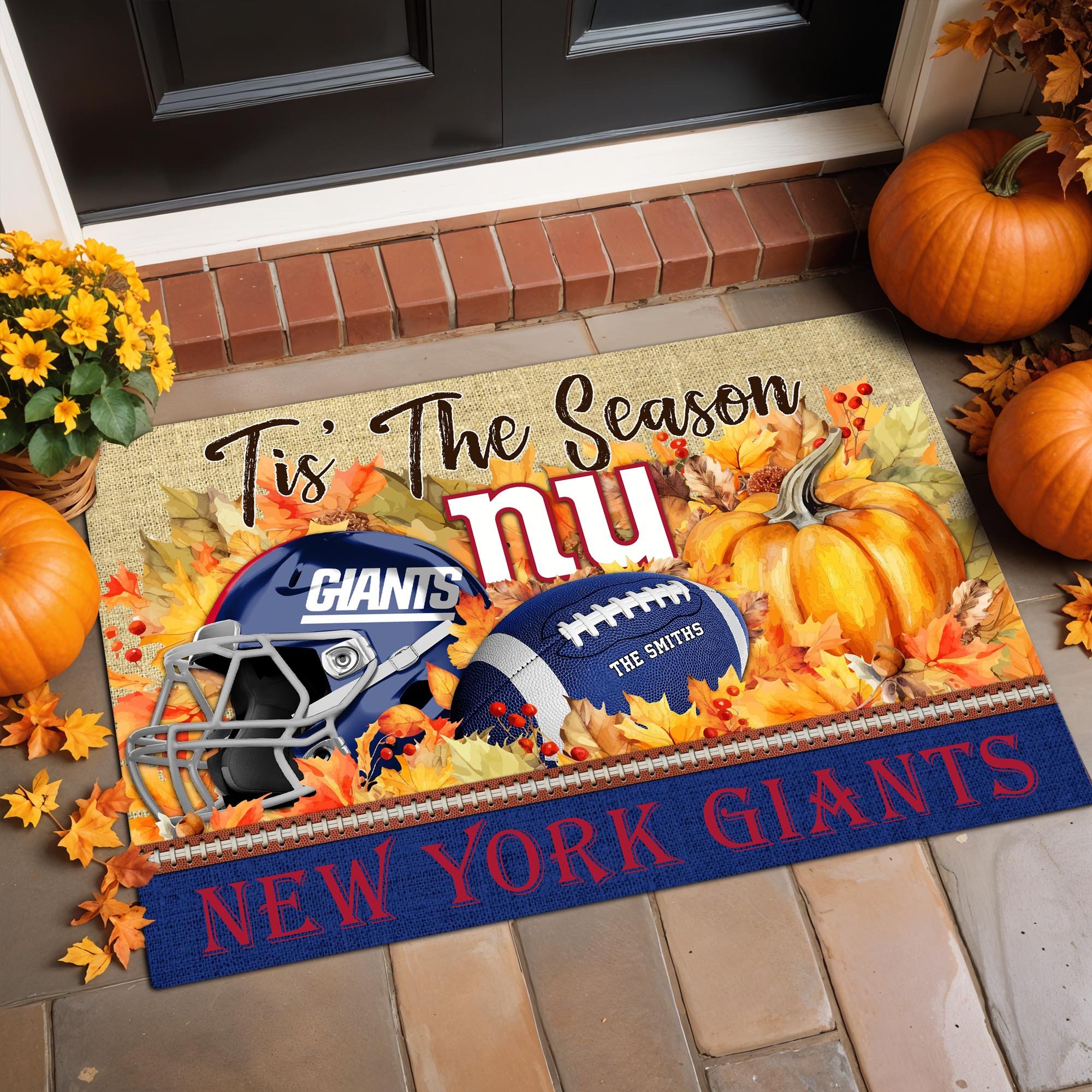 New York Giants Doormat Custom Your Family Name And Choose Your Quotes, Sport Doormat, Sport Gifts For Fan EHIVM-07022666N