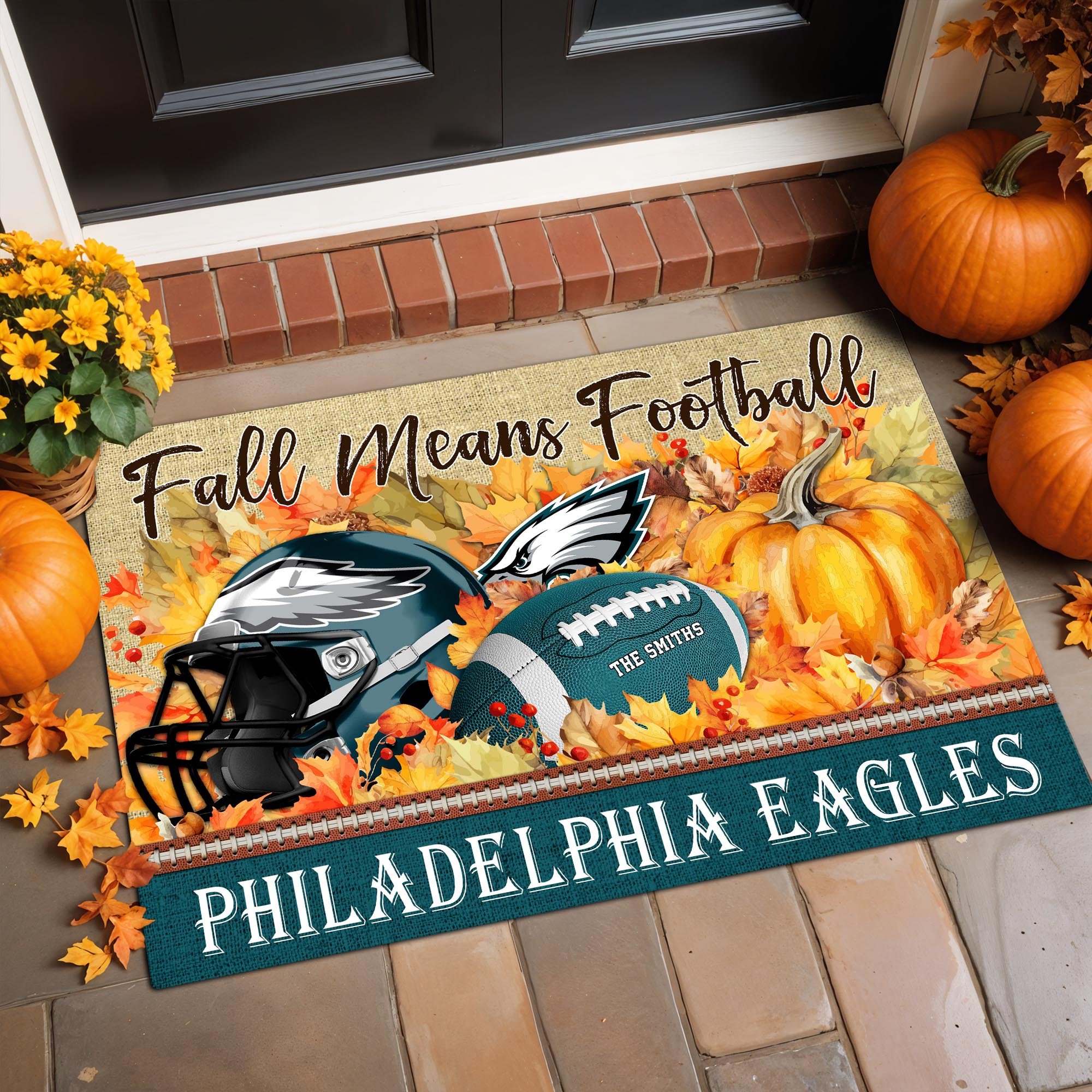 Philadelphia Eagles Doormat Custom Your Family Name And Choose Your Quotes, Sport Doormat, Sport Gifts For Fan EHIVM-07022666N - Image 3
