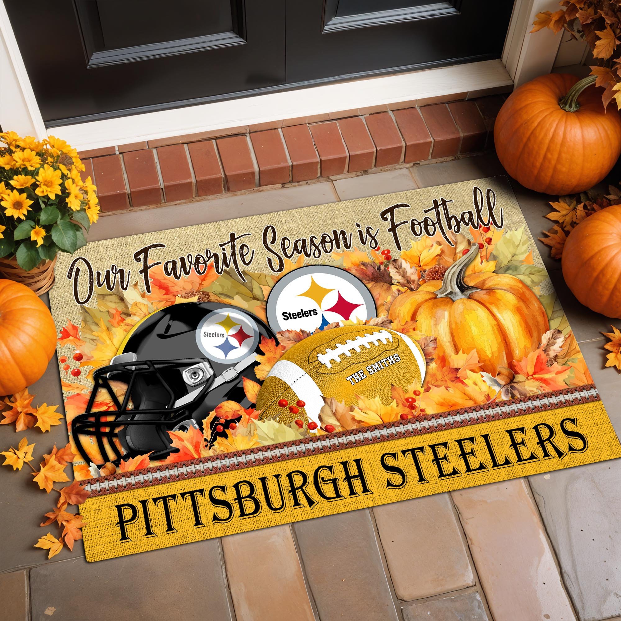 Alternative view of Pittsburgh Steelers Doormat Custom Your Family Name And Choose Your Quotes, Sport Doormat, Sport Gifts For Fan EHIVM-07022666N