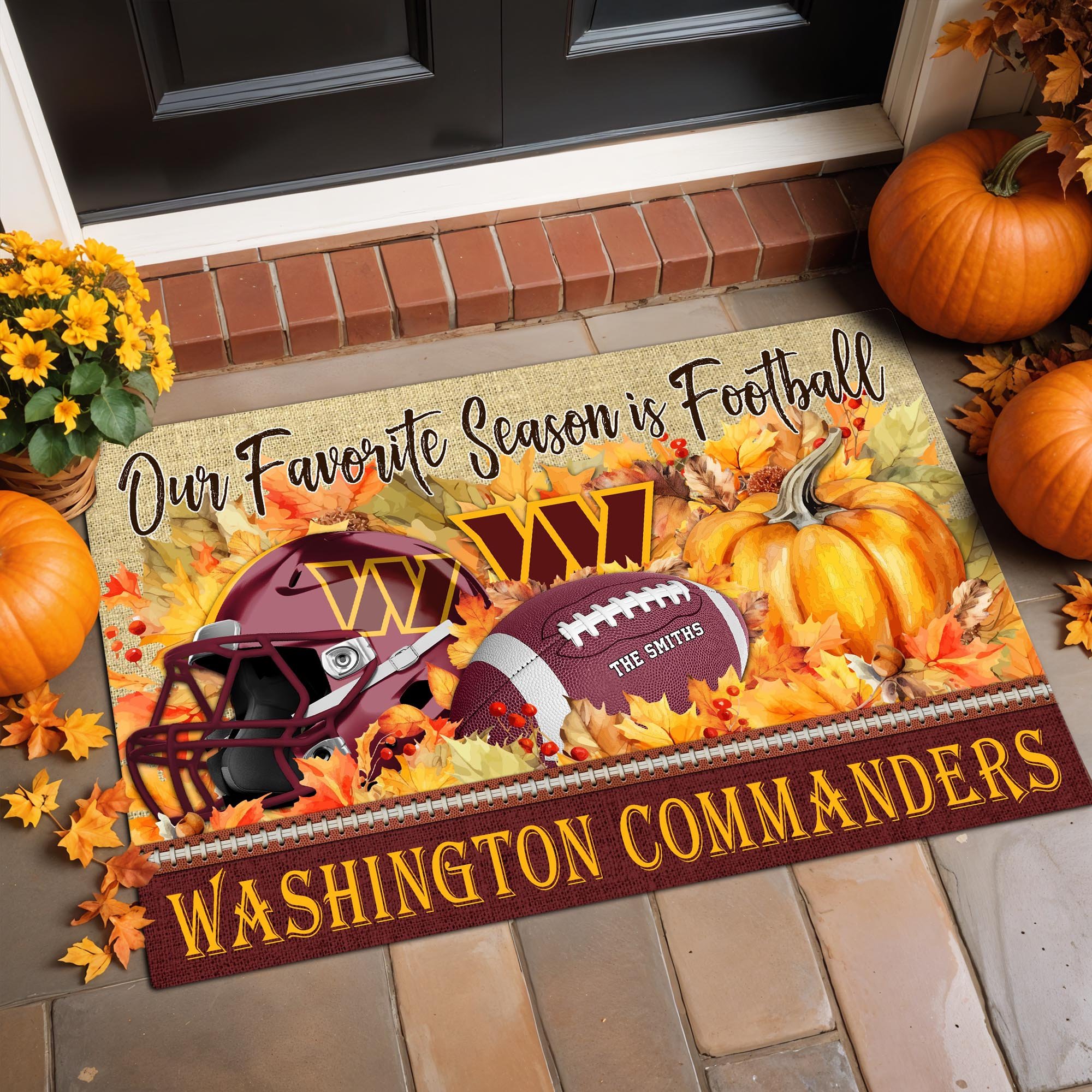 Alternative view of Washington Commanders Doormat Custom Your Family Name And Choose Your Quotes, Sport Doormat, Sport Gifts For Fan EHIVM-07022666N