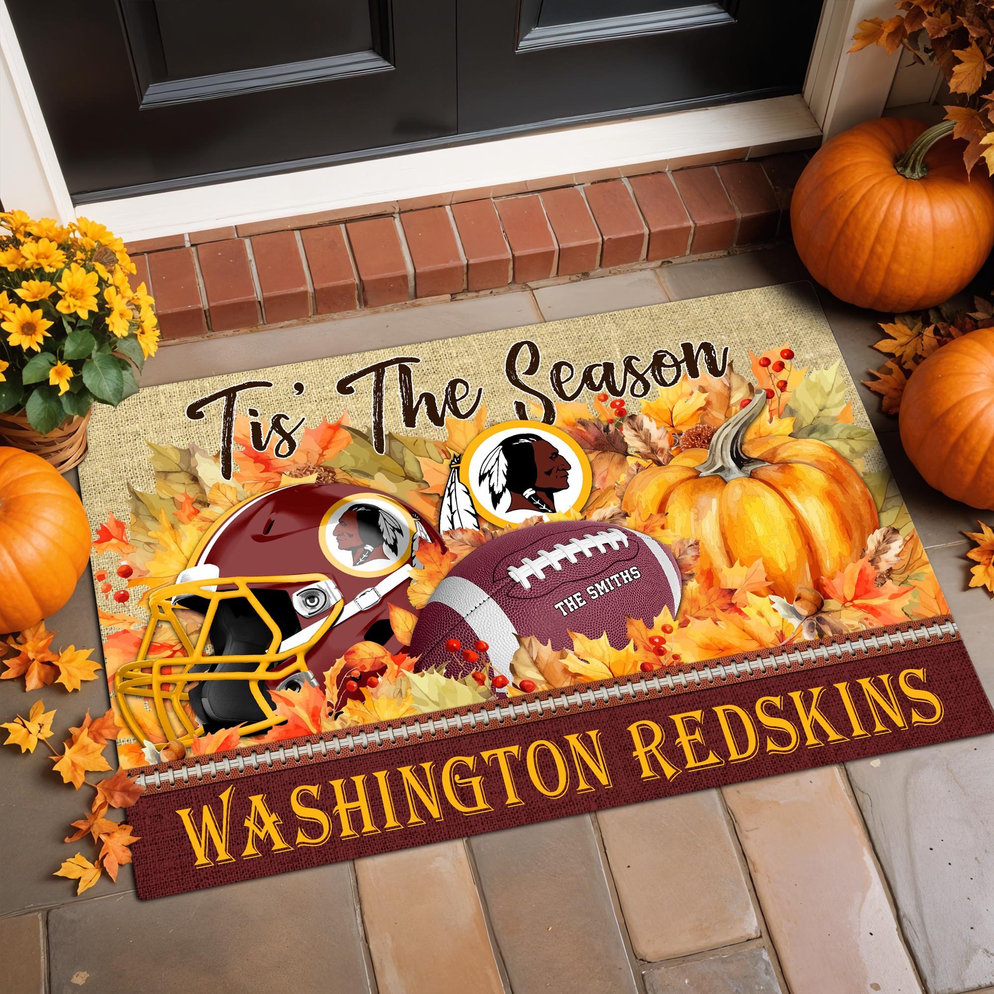Washington Redskins Doormat Custom Your Family Name And Choose Your Quotes, Sport Doormat, Sport Gifts For Fan EHIVM-07022666N