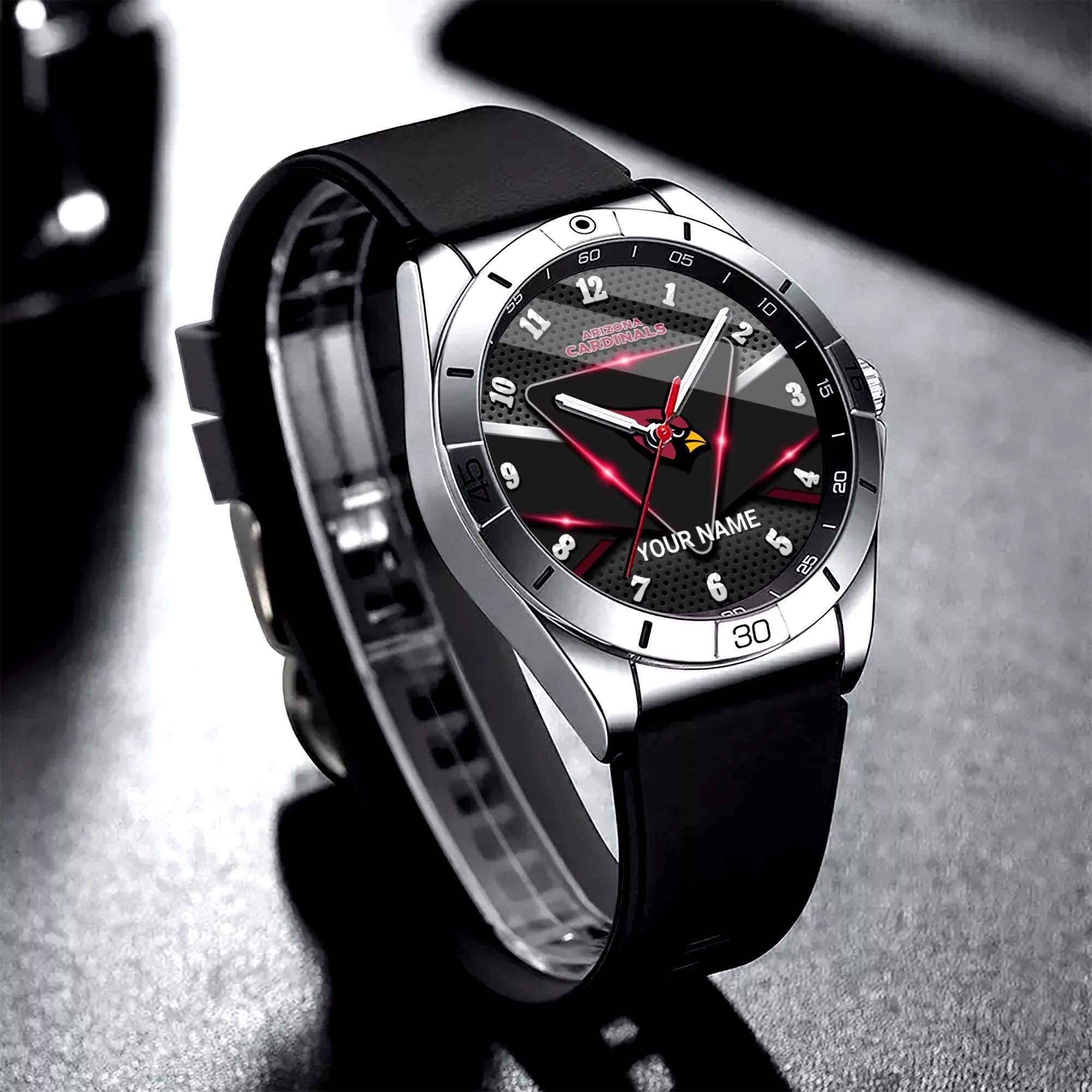 Arizona Cardinals Stainless Steel Quartz Watch Custom Your Name Versions 2025, Gifts For Fan EHIVM-07162797N
