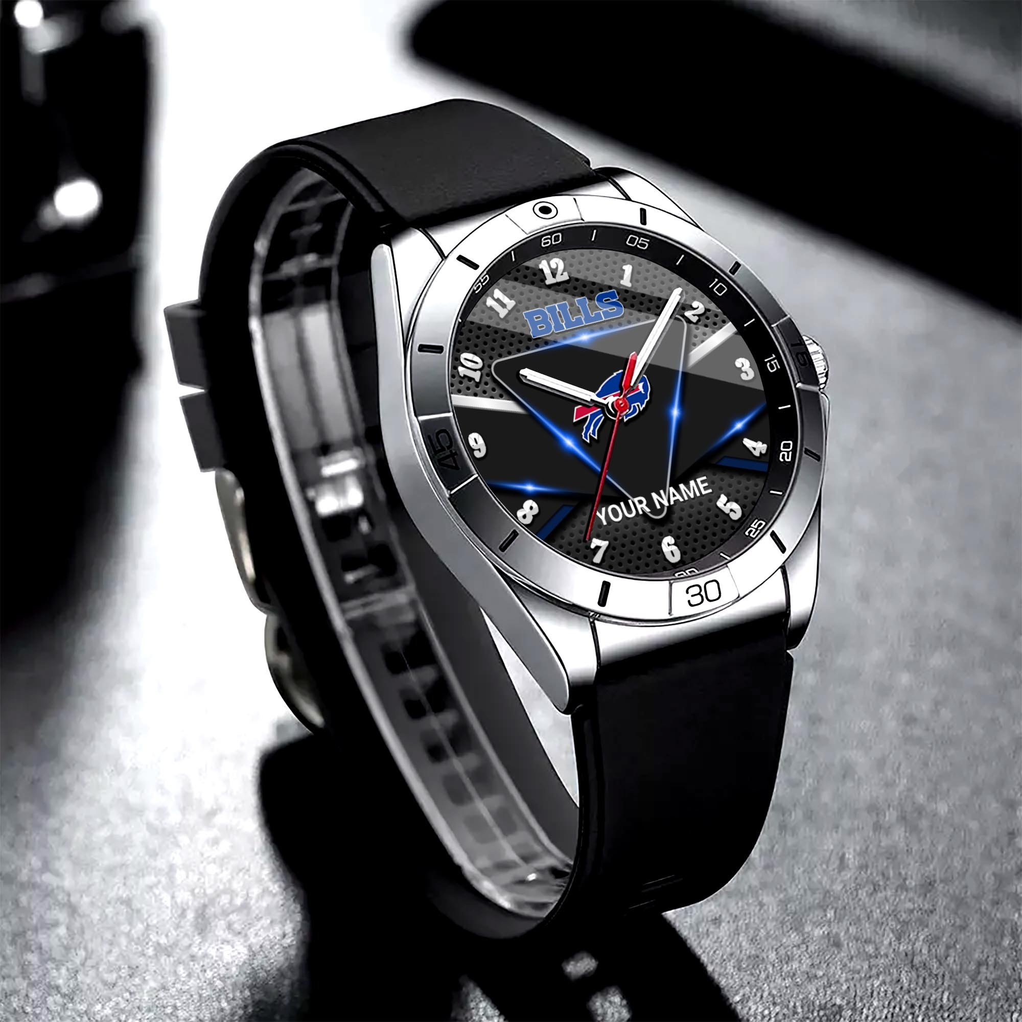 Buffalo Bills Stainless Steel Quartz Watch Custom Your Name Versions 2025, Gifts For Fan EHIVM-07162797N