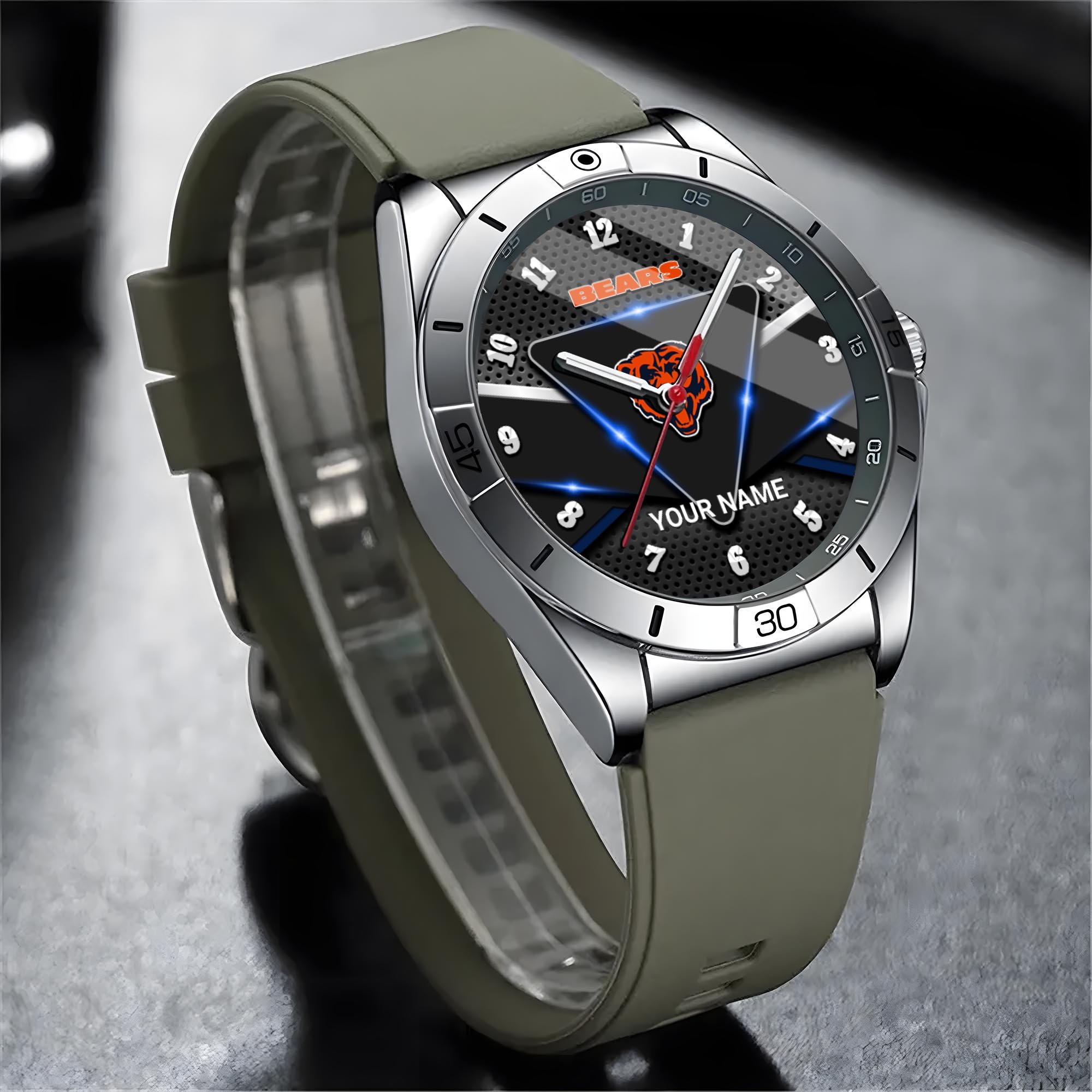 Alternative view of Chicago Bears Stainless Steel Quartz Watch Custom Your Name Versions 2025, Gifts For Fan EHIVM-07162797N