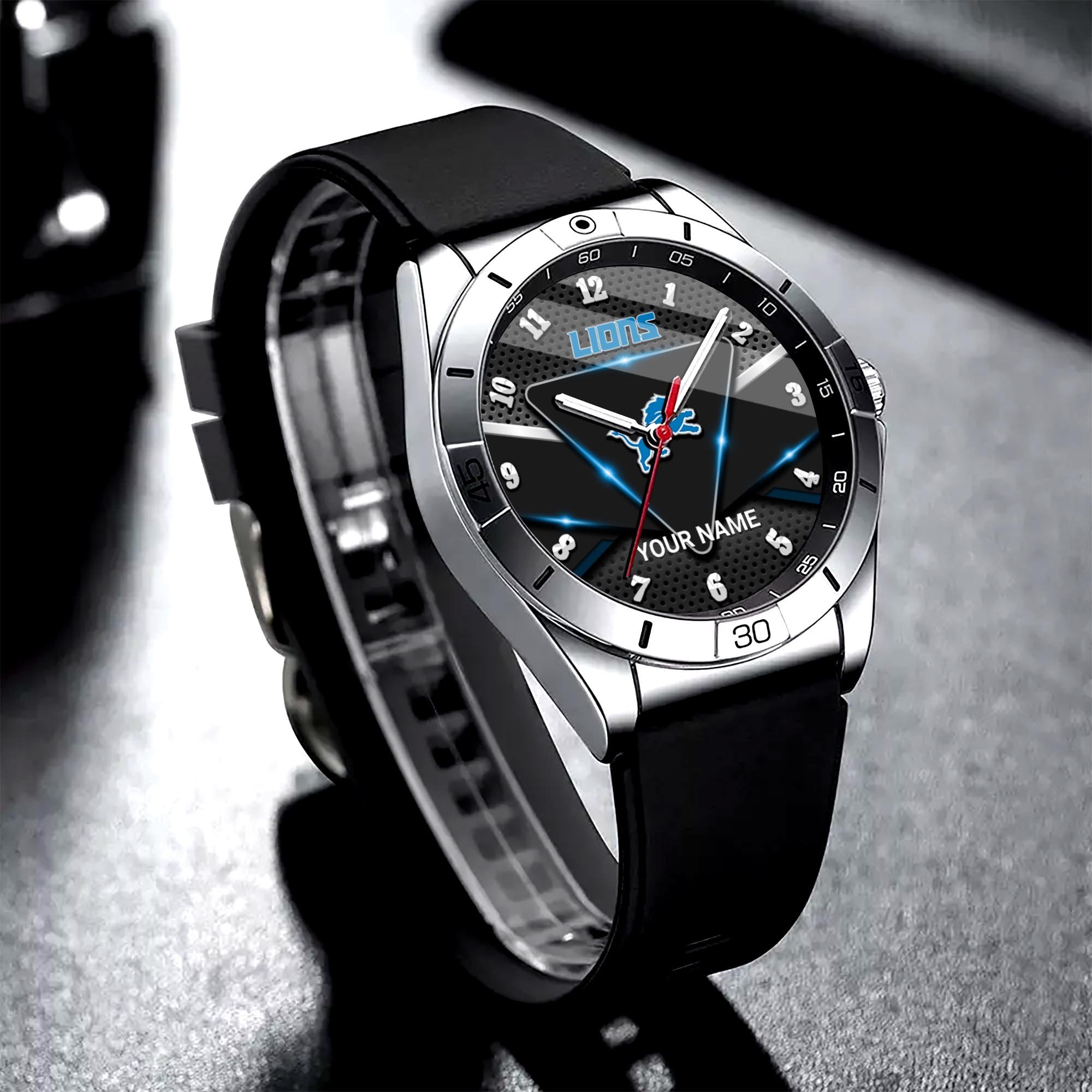 Detroit Lions Stainless Steel Quartz Watch Custom Your Name Versions 2025, Gifts For Fan EHIVM-07162797N