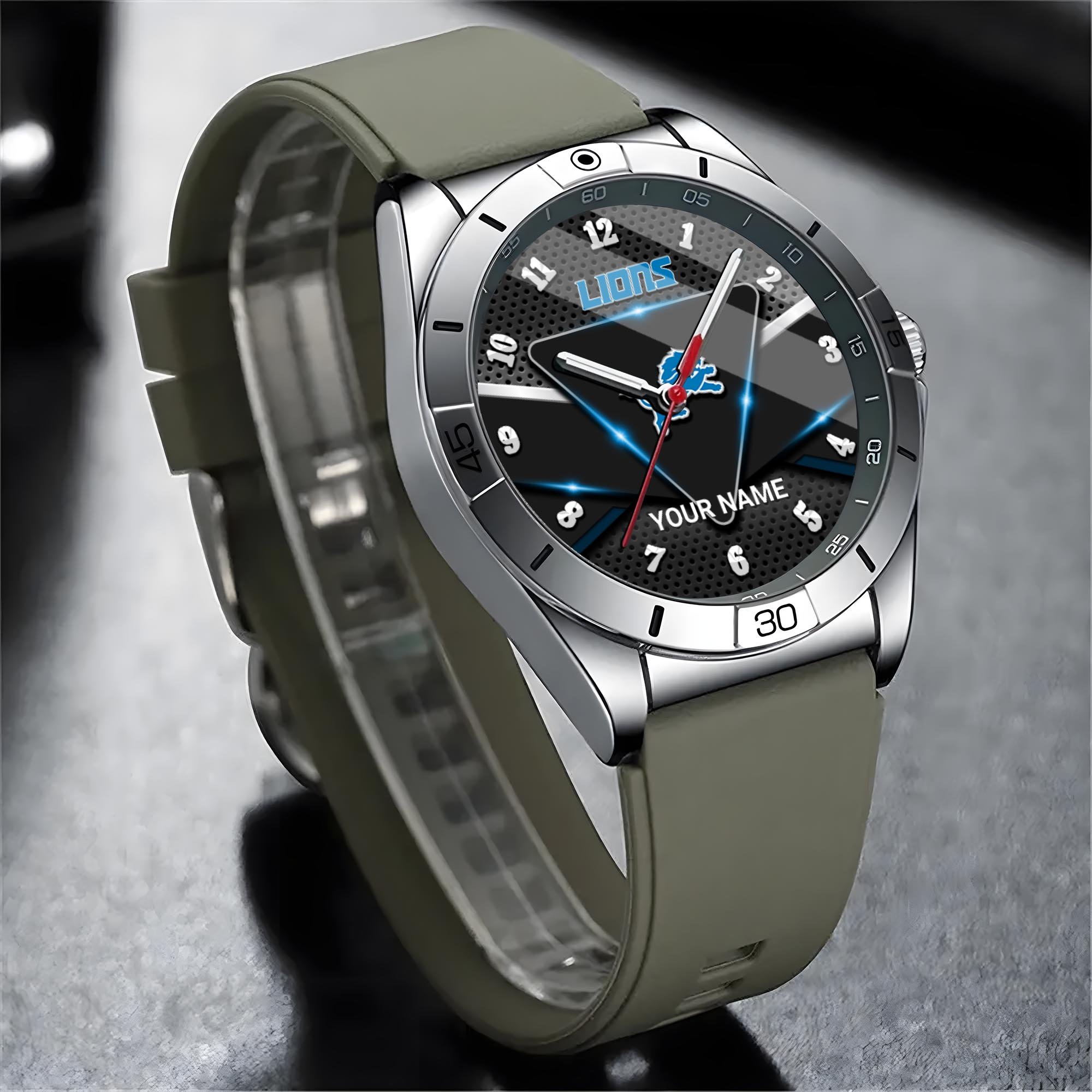 Alternative view of Detroit Lions Stainless Steel Quartz Watch Custom Your Name Versions 2025, Gifts For Fan EHIVM-07162797N