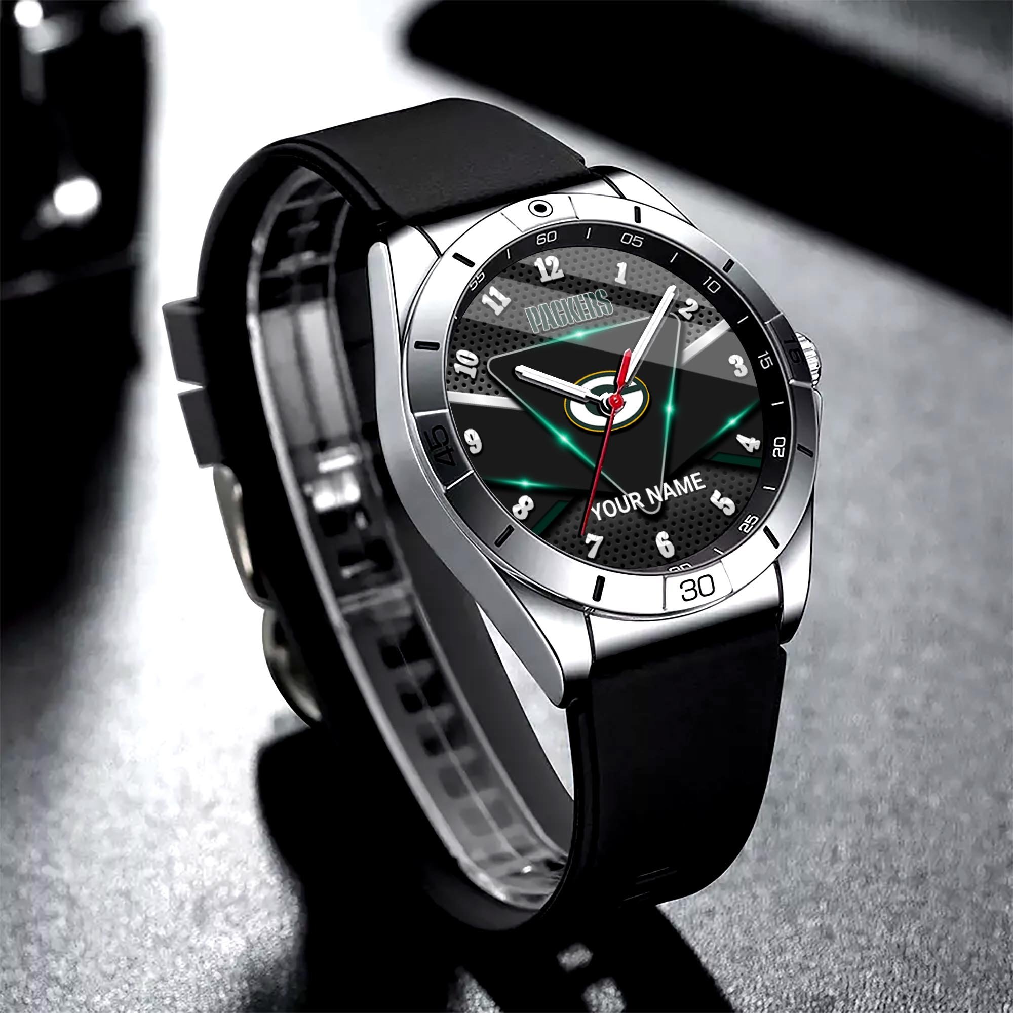 Green Bay Packers Stainless Steel Quartz Watch Custom Your Name Versions 2025, Gifts For Fan EHIVM-07162797N