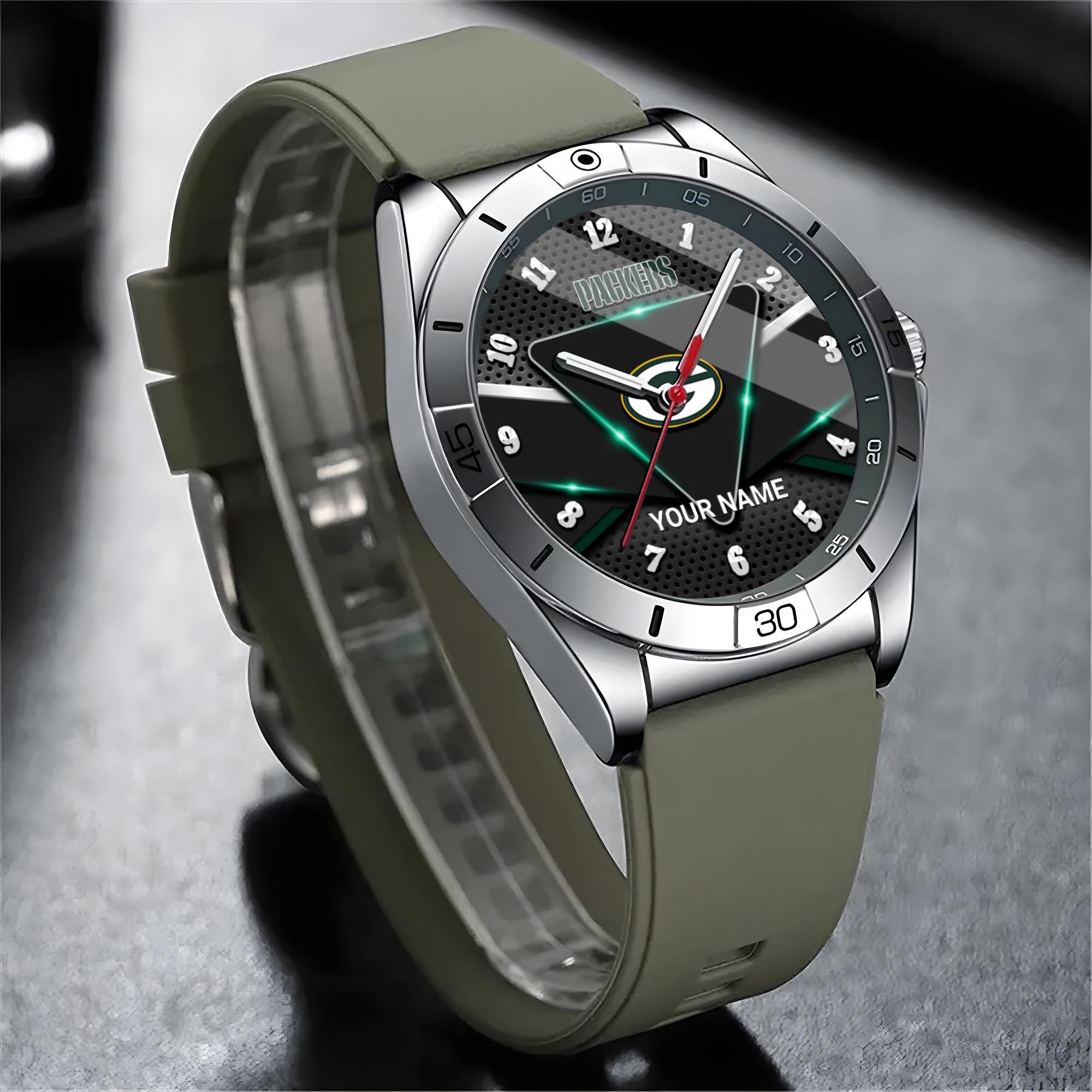 Alternative view of Green Bay Packers Stainless Steel Quartz Watch Custom Your Name Versions 2025, Gifts For Fan EHIVM-07162797N
