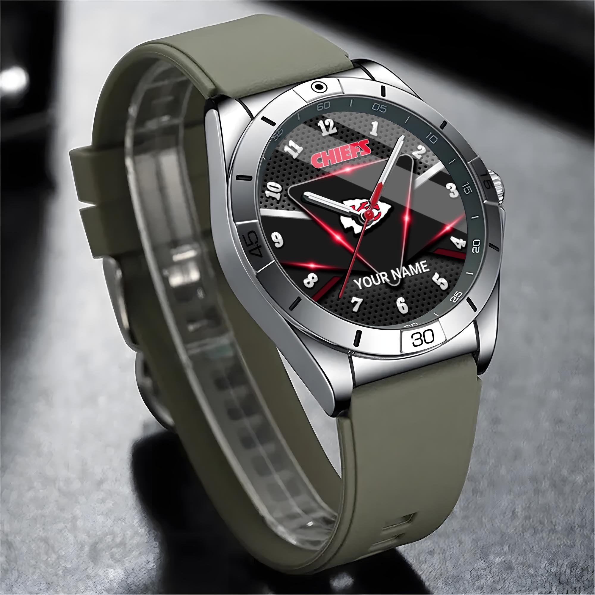 Alternative view of Kansas City Chiefs Stainless Steel Quartz Watch Custom Your Name Versions 2025, Gifts For Fan EHIVM-07162797N