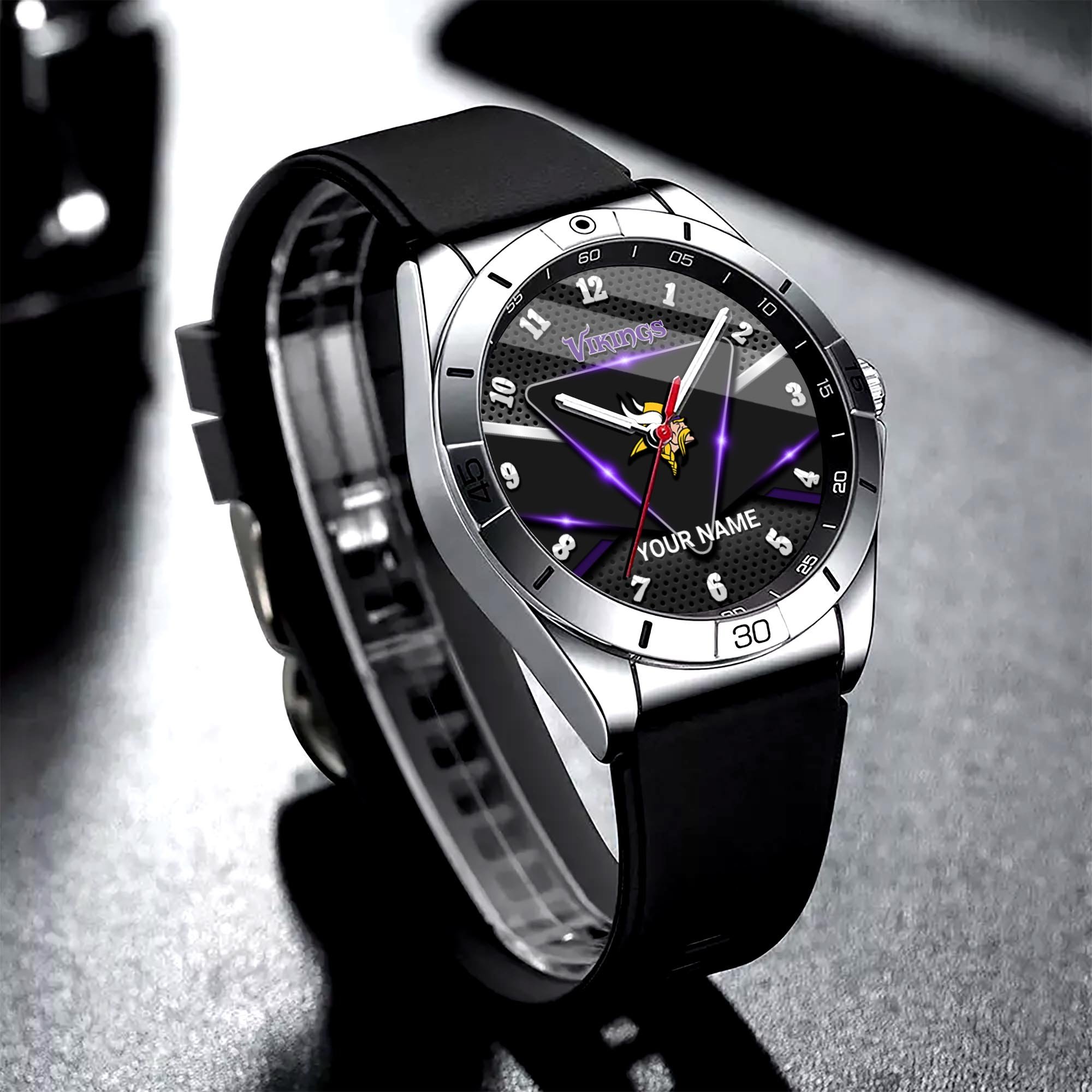 Minnesota Vikings Stainless Steel Quartz Watch Custom Your Name Versions 2025, Gifts For Fan EHIVM-07162797N