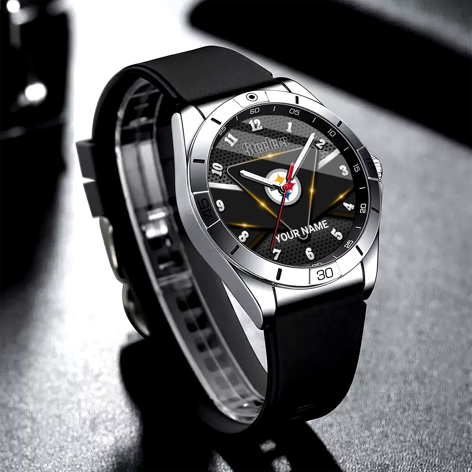 Pittsburgh Steelers Stainless Steel Quartz Watch Custom Your Name Versions 2025, Gifts For Fan EHIVM-07162797N