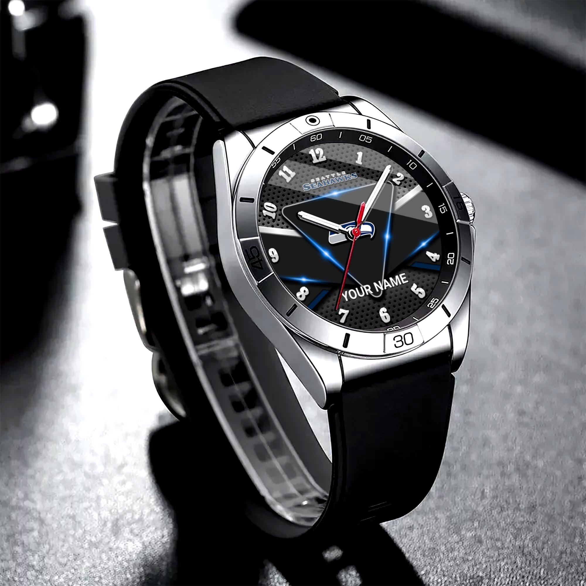 Seattle Seahawks Stainless Steel Quartz Watch Custom Your Name Versions 2025, Gifts For Fan EHIVM-07162797N
