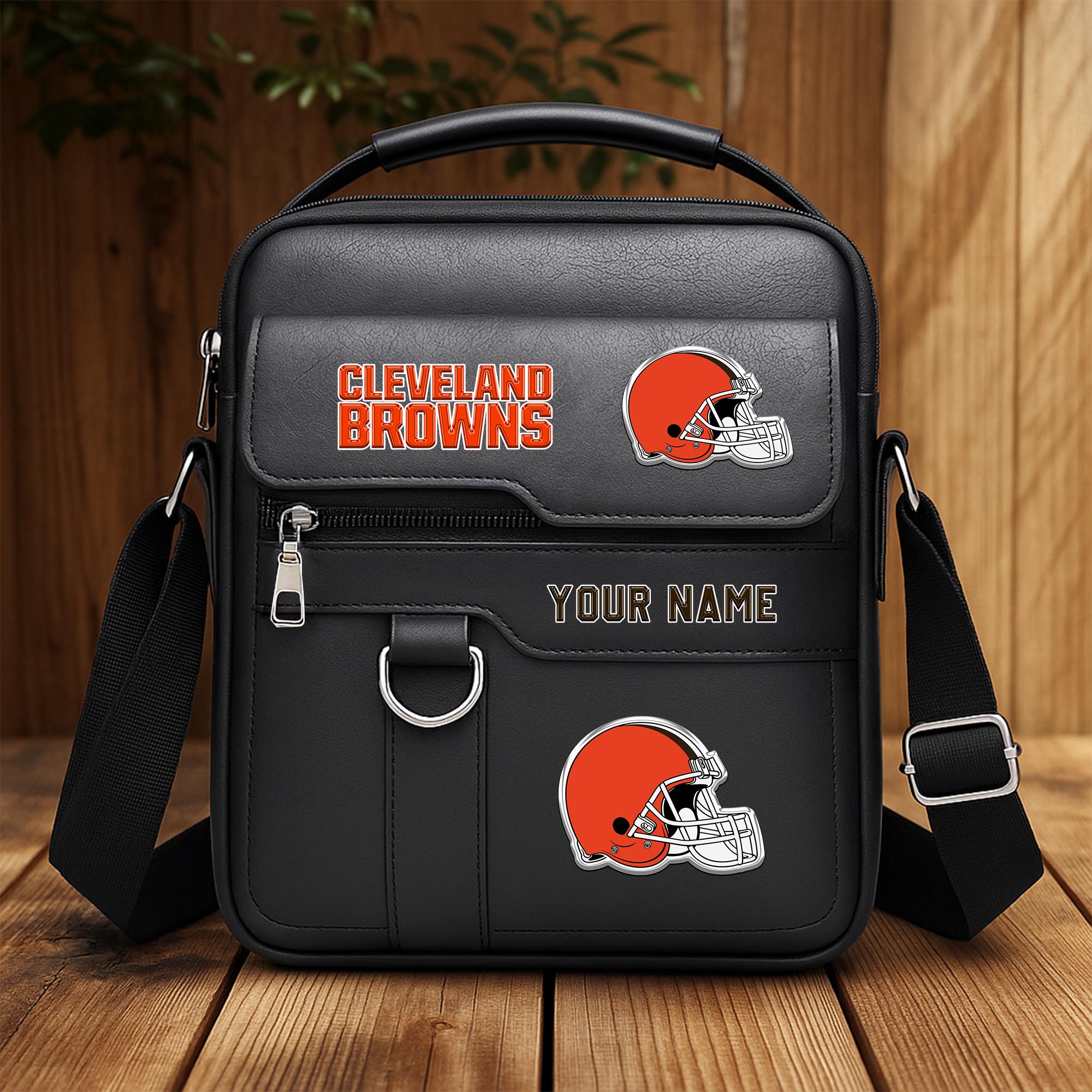Cleveland Browns Men's Crossbody Shoulder Bag Custom Your Name 2025 Versions, Sport Shoulder Bag EHIVM-06202610