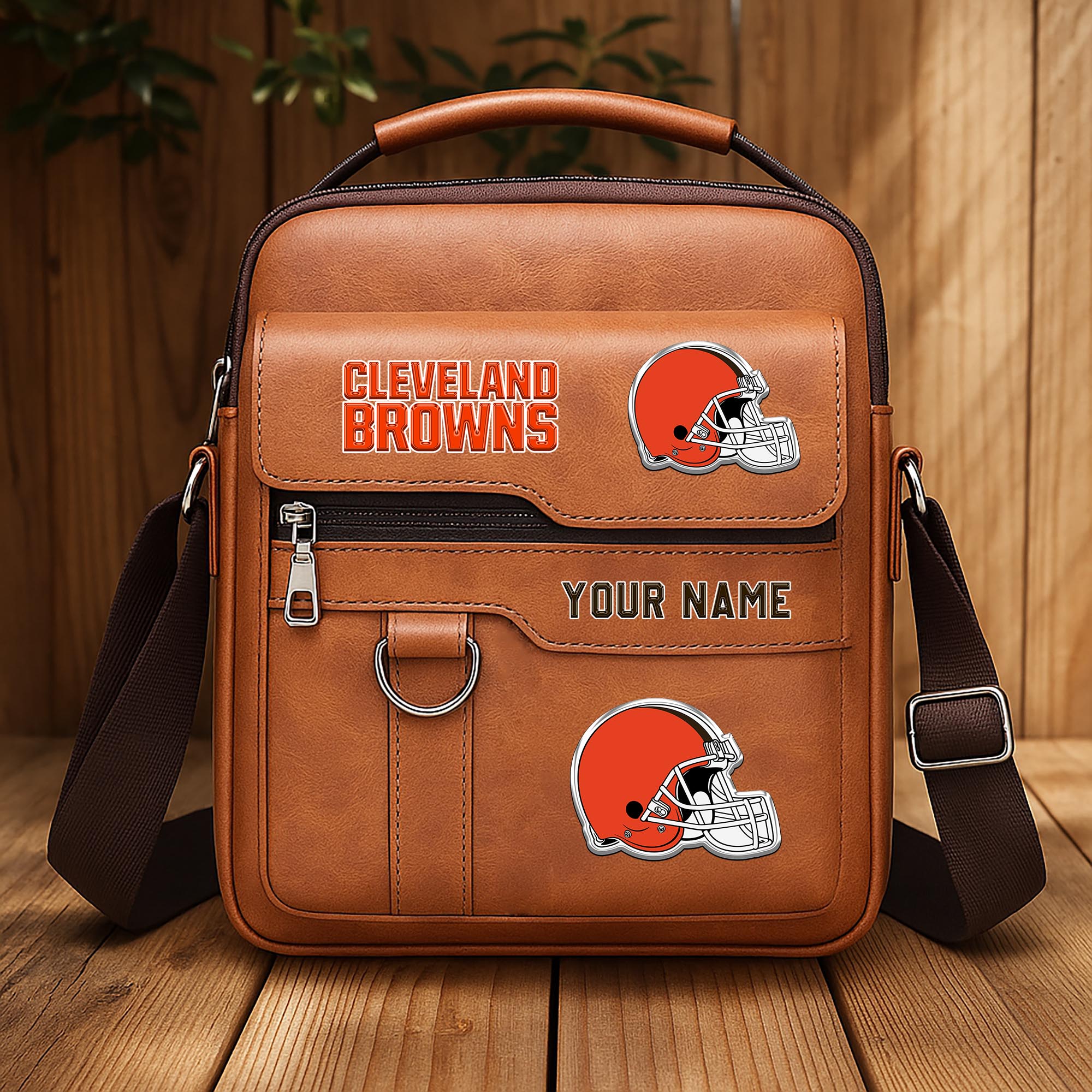 Alternative view of Cleveland Browns Men's Crossbody Shoulder Bag Custom Your Name 2025 Versions, Sport Shoulder Bag EHIVM-06202610