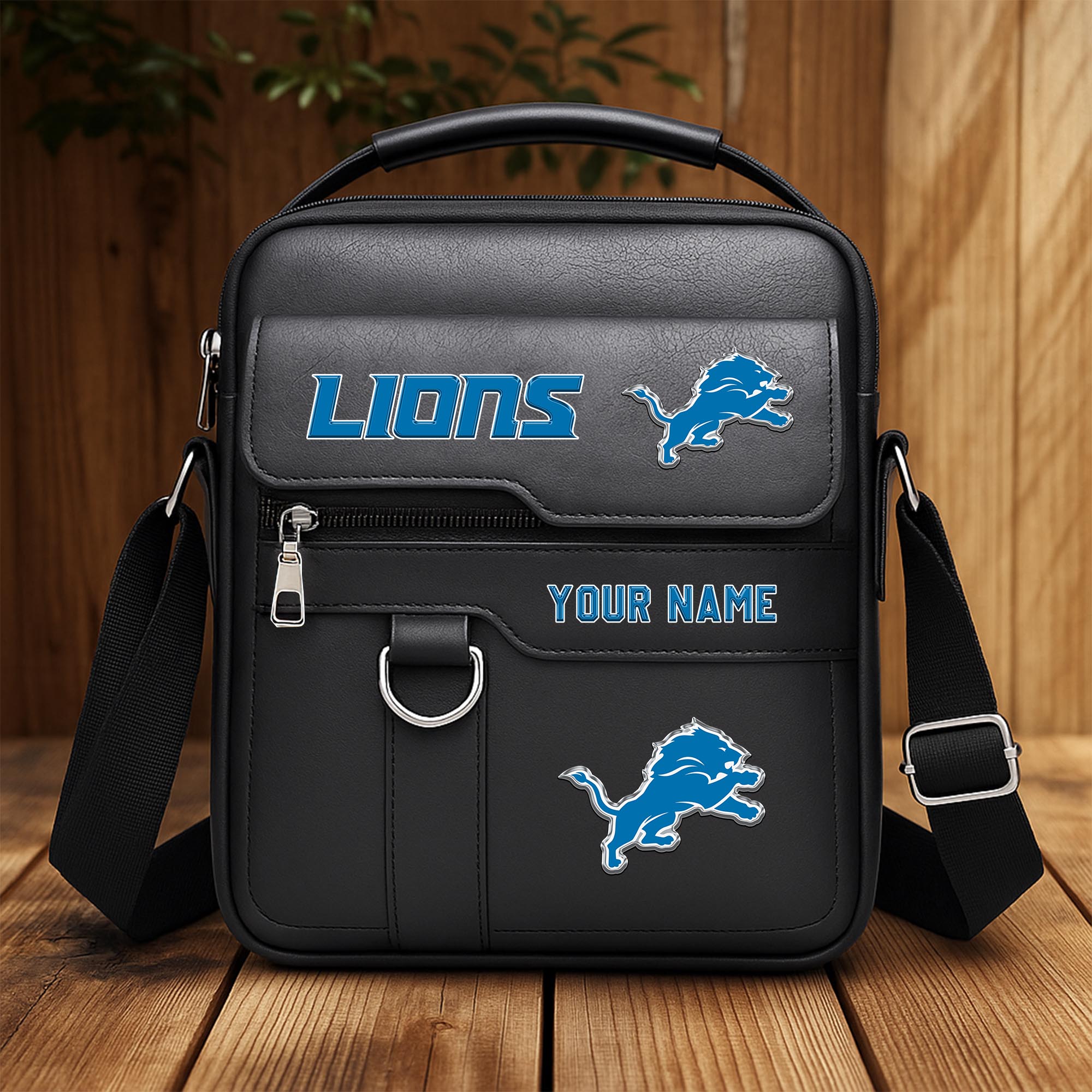 Detroit Lions Men's Crossbody Shoulder Bag Custom Your Name 2025 Versions, Sport Shoulder Bag EHIVM-06202610