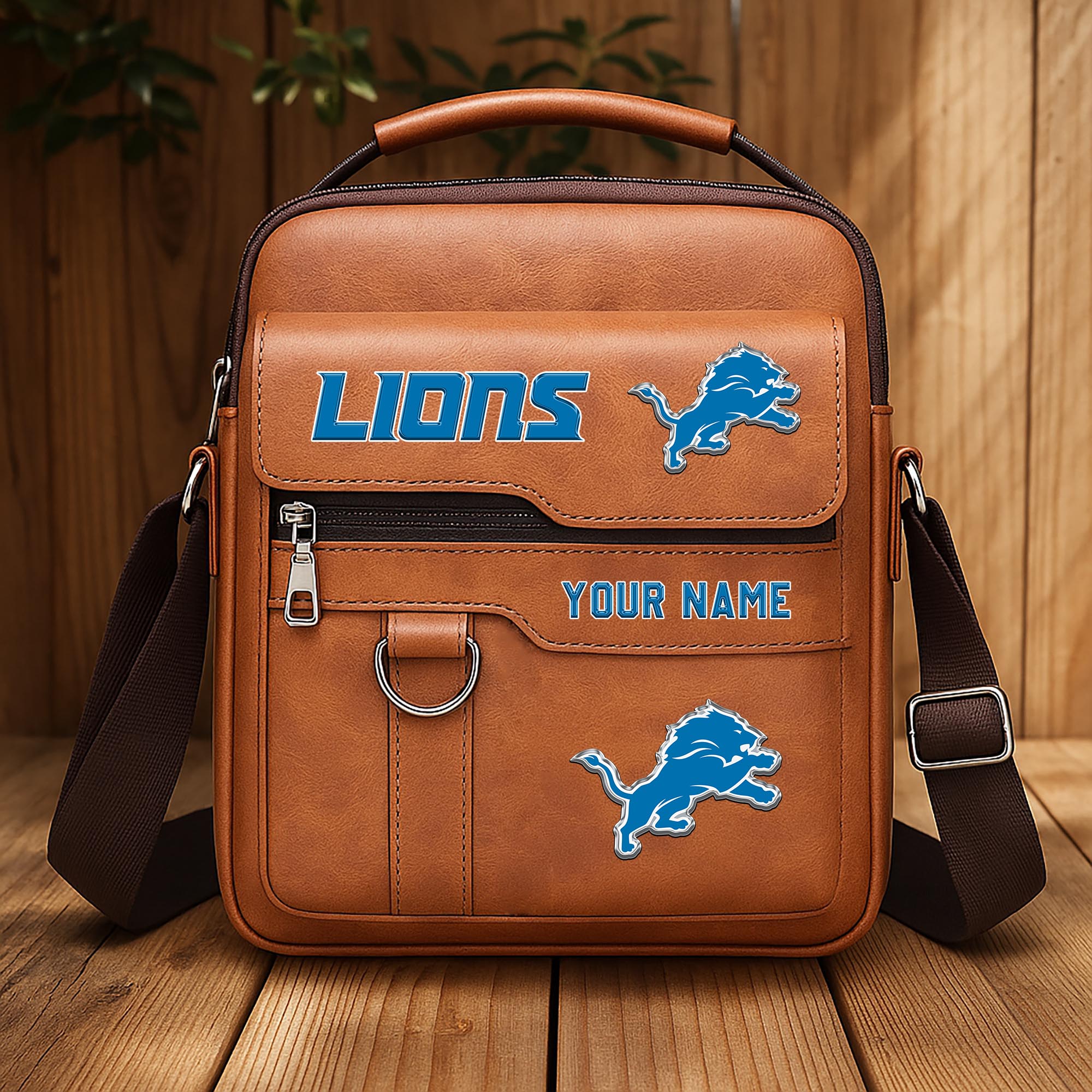 Alternative view of Detroit Lions Men's Crossbody Shoulder Bag Custom Your Name 2025 Versions, Sport Shoulder Bag EHIVM-06202610
