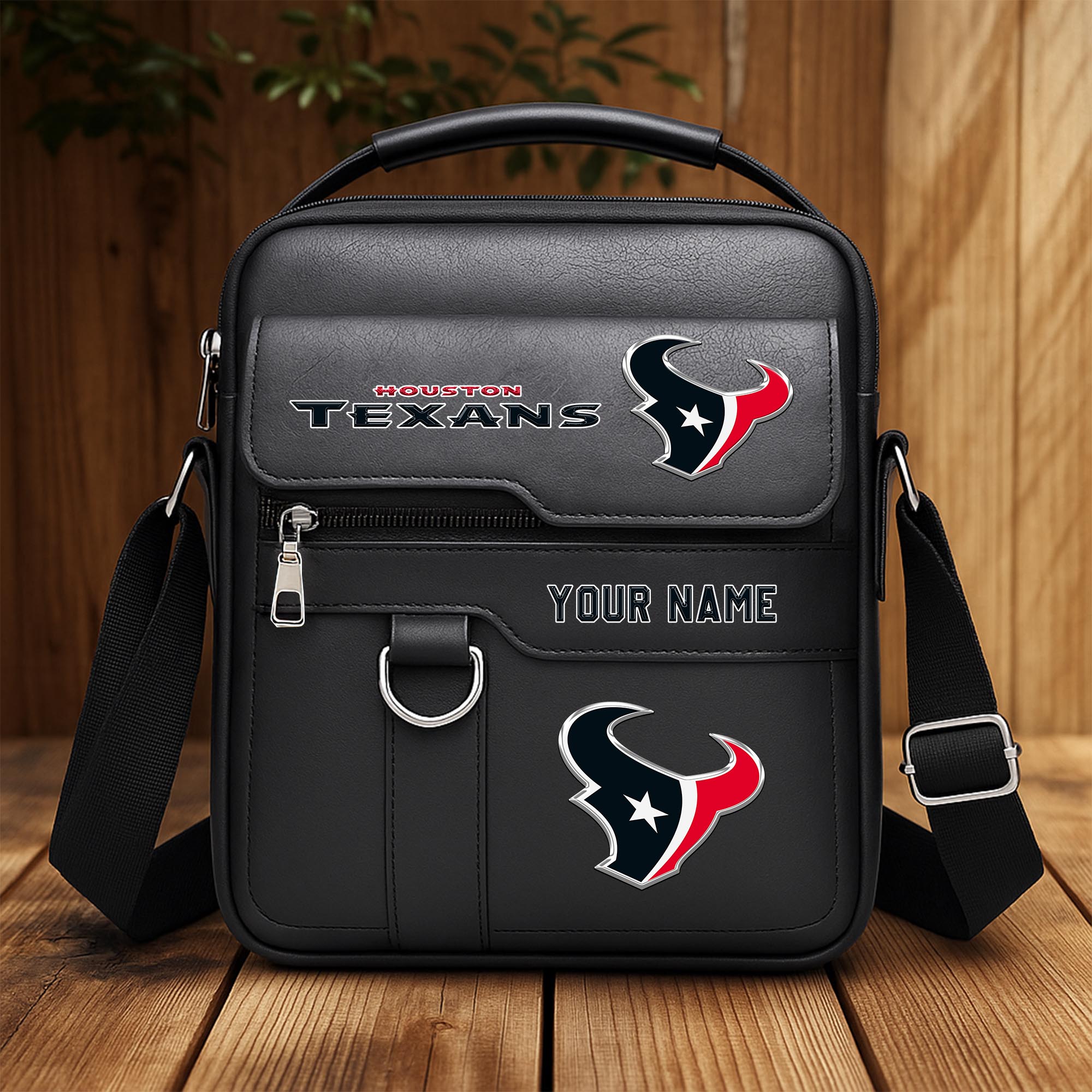 Houston Texans Men's Crossbody Shoulder Bag Custom Your Name 2025 Versions, Sport Shoulder Bag EHIVM-06202610
