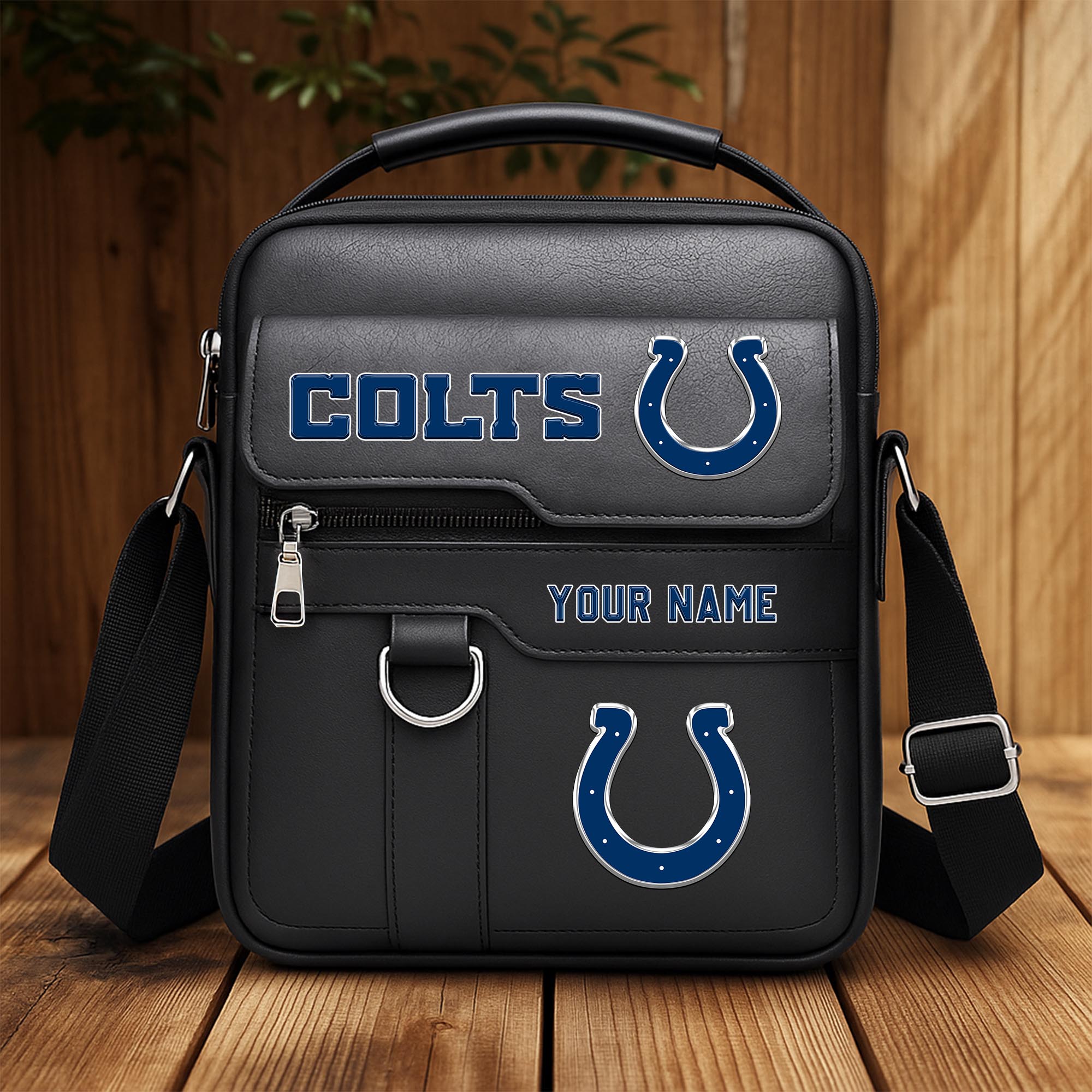 Indianapolis Colts Men's Crossbody Shoulder Bag Custom Your Name 2025 Versions, Sport Shoulder Bag EHIVM-06202610