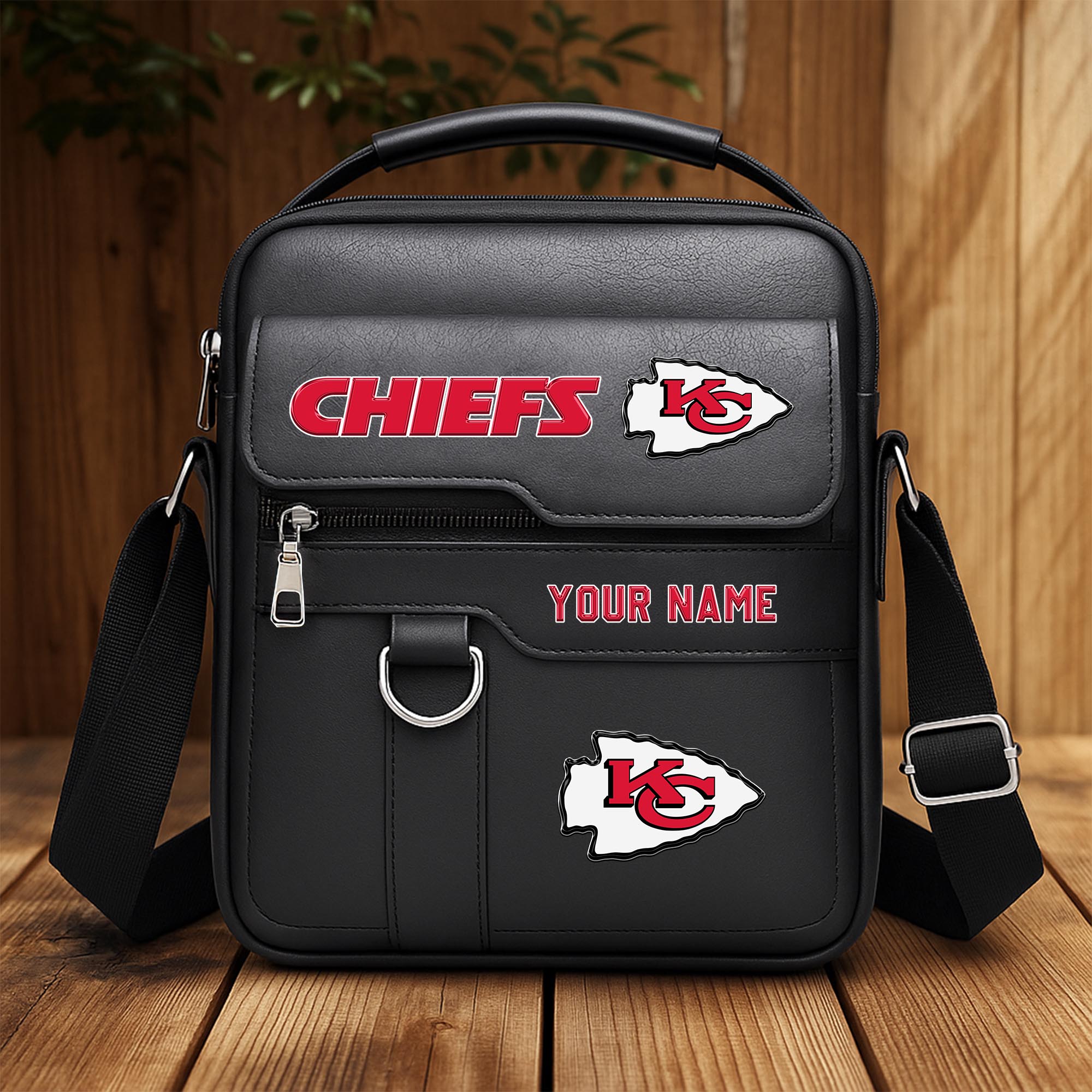 Kansas City Chiefs Men's Crossbody Shoulder Bag Custom Your Name 2025 Versions, Sport Shoulder Bag EHIVM-06202610