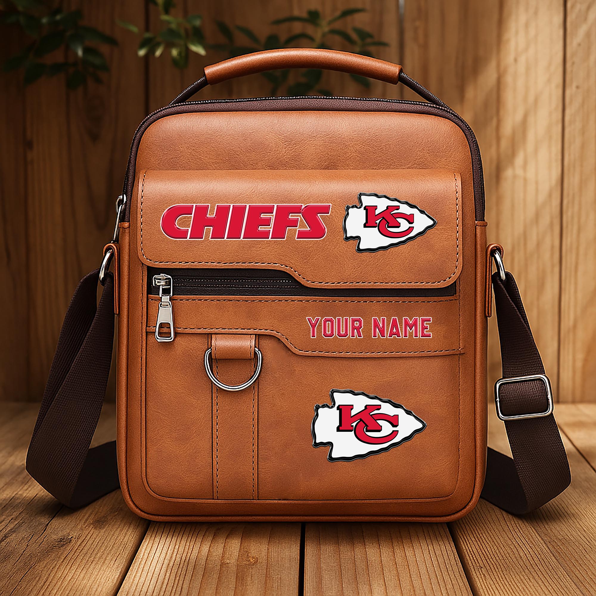 Alternative view of Kansas City Chiefs Men's Crossbody Shoulder Bag Custom Your Name 2025 Versions, Sport Shoulder Bag EHIVM-06202610
