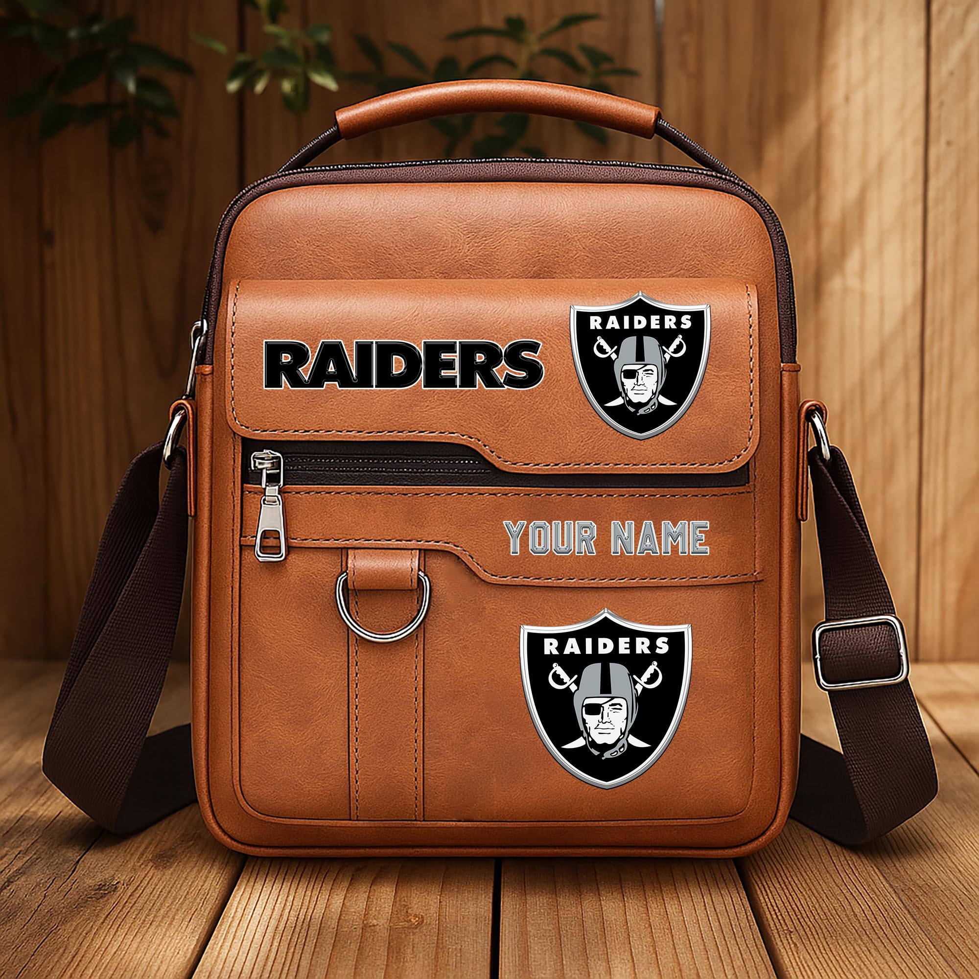 Alternative view of Las Vegas Raiders Men's Crossbody Shoulder Bag Custom Your Name 2025 Versions, Sport Shoulder Bag EHIVM-06202610